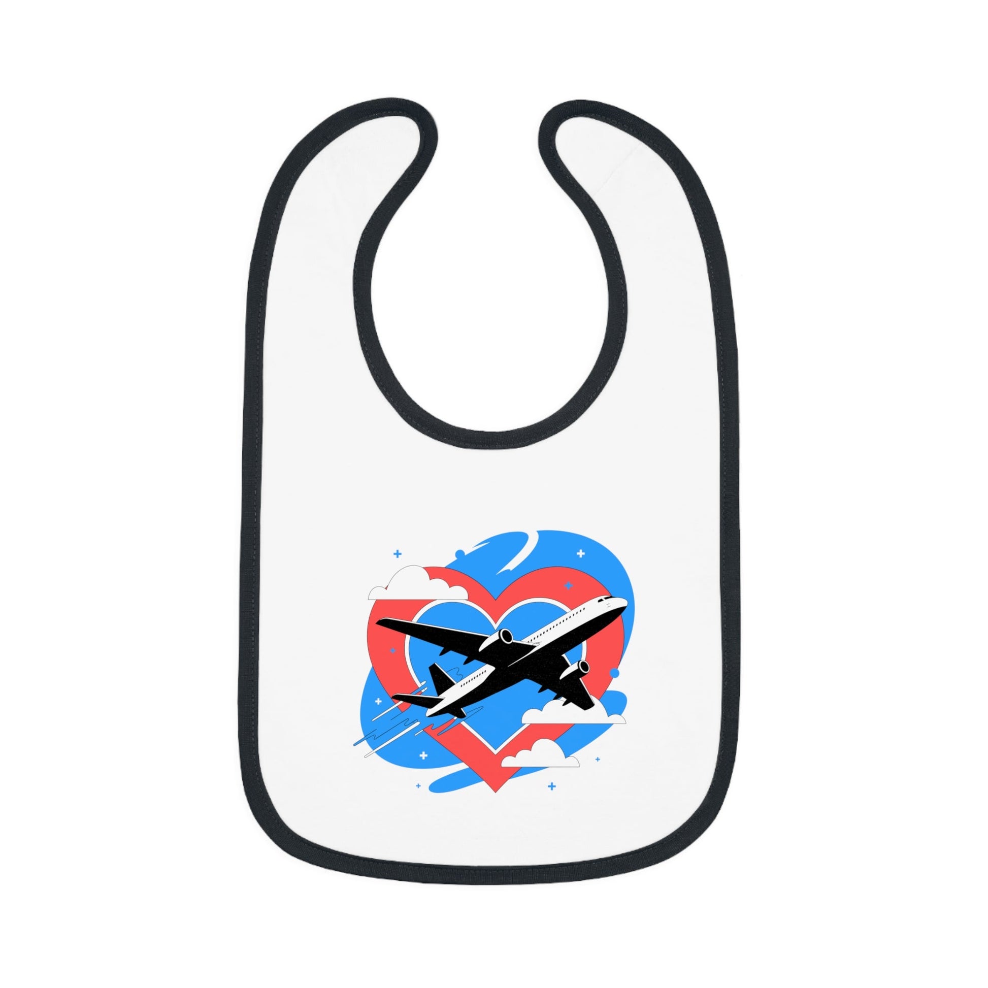 Airplane Love Baby Bib - White/Black / One size - Kids clothes