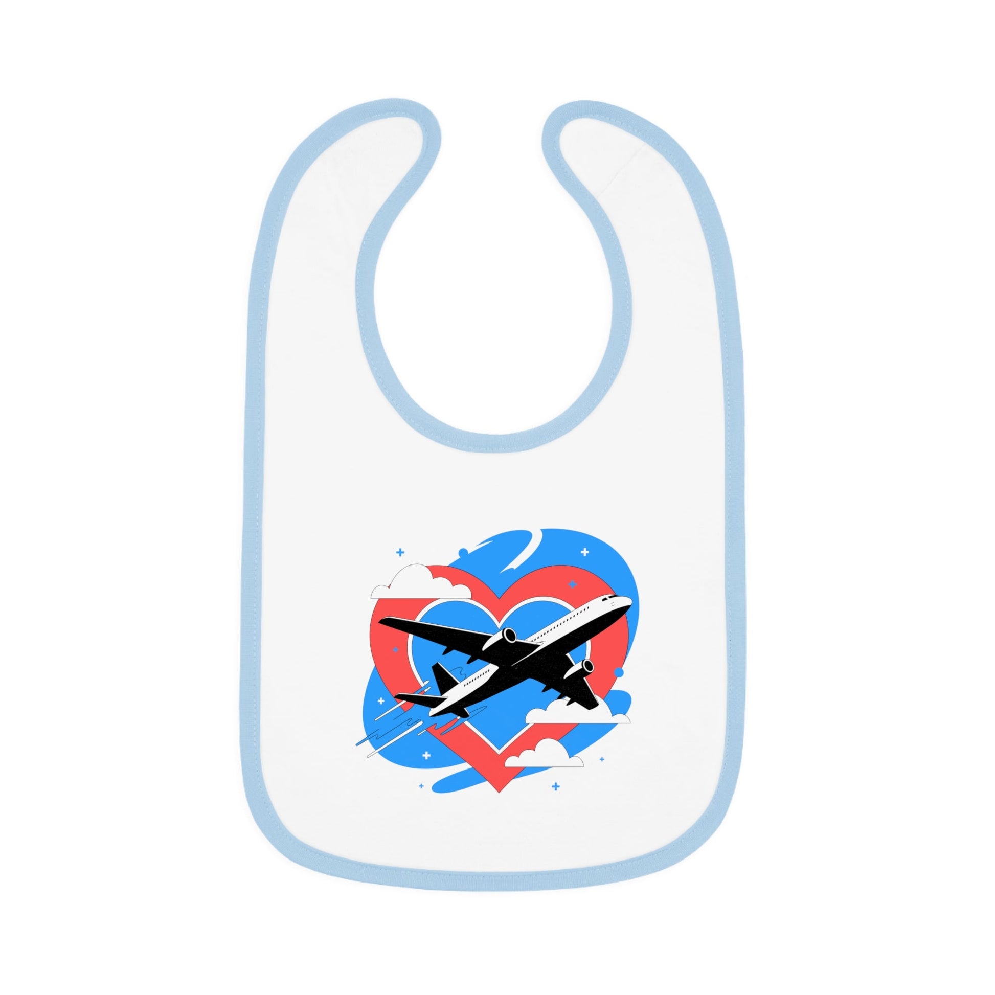 Airplane Love Baby Bib - White/Light Blue / One size - Kids clothes