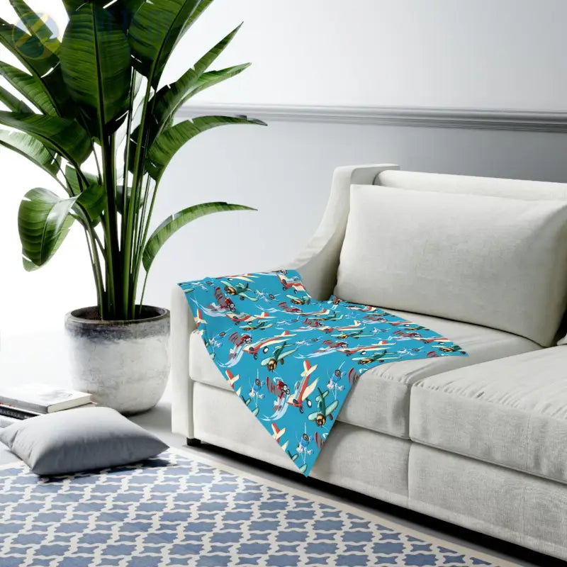 Airplane Parade Baby Blanket – Whimsical Flying Fun - Home Decor - Pilot gifts - WWII warbird t-shirt