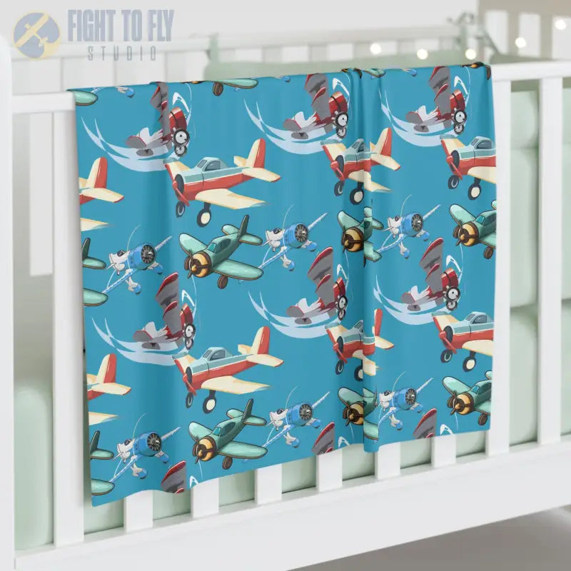 Airplane Parade Baby Blanket – Whimsical Flying Fun - Home Decor - Pilot gifts - WWII warbird t-shirt