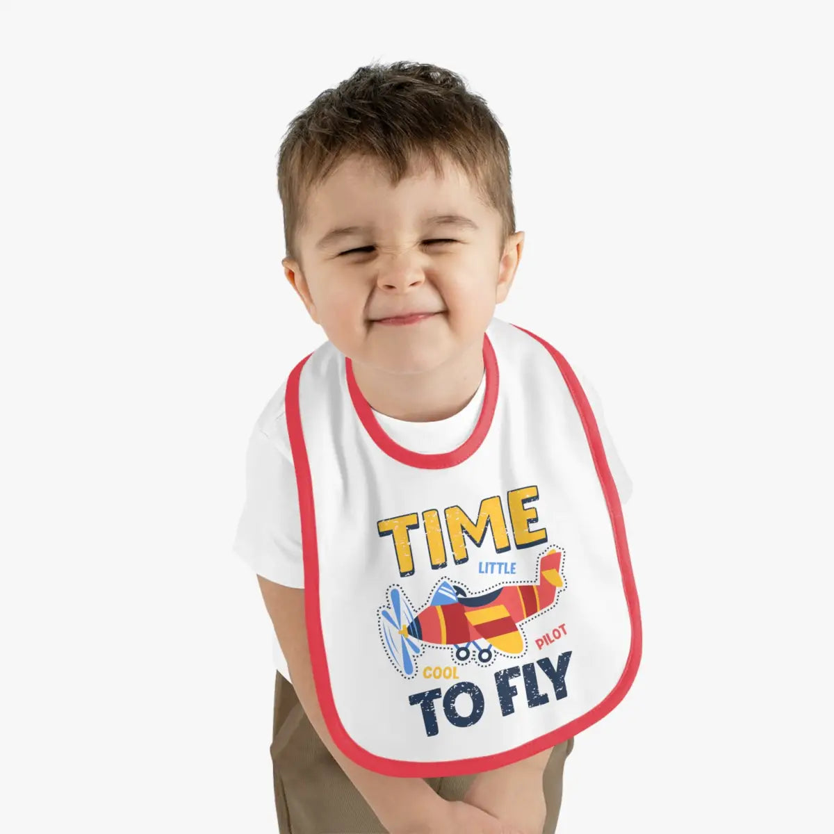 Airplane Pilot Baby Bib - Time To Fly - Kids clothes - Gifts for pilots - Aviation apparel