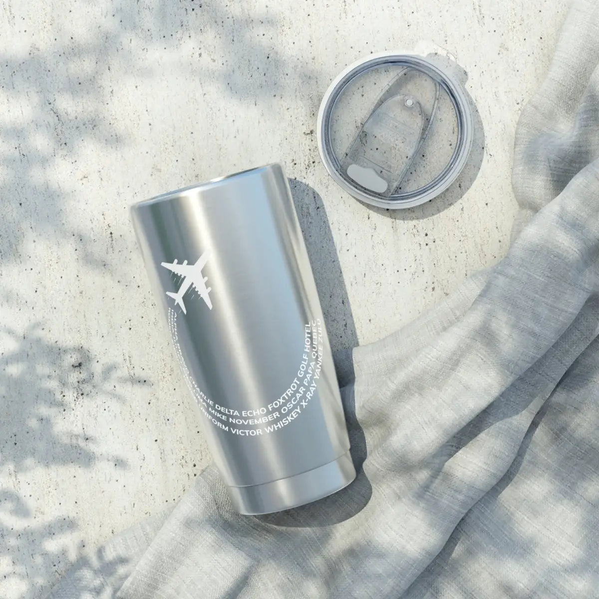 Airplane with Phonetic Alphabet Contrail - Mug - Pilot gifts - WWII warbird t-shirt