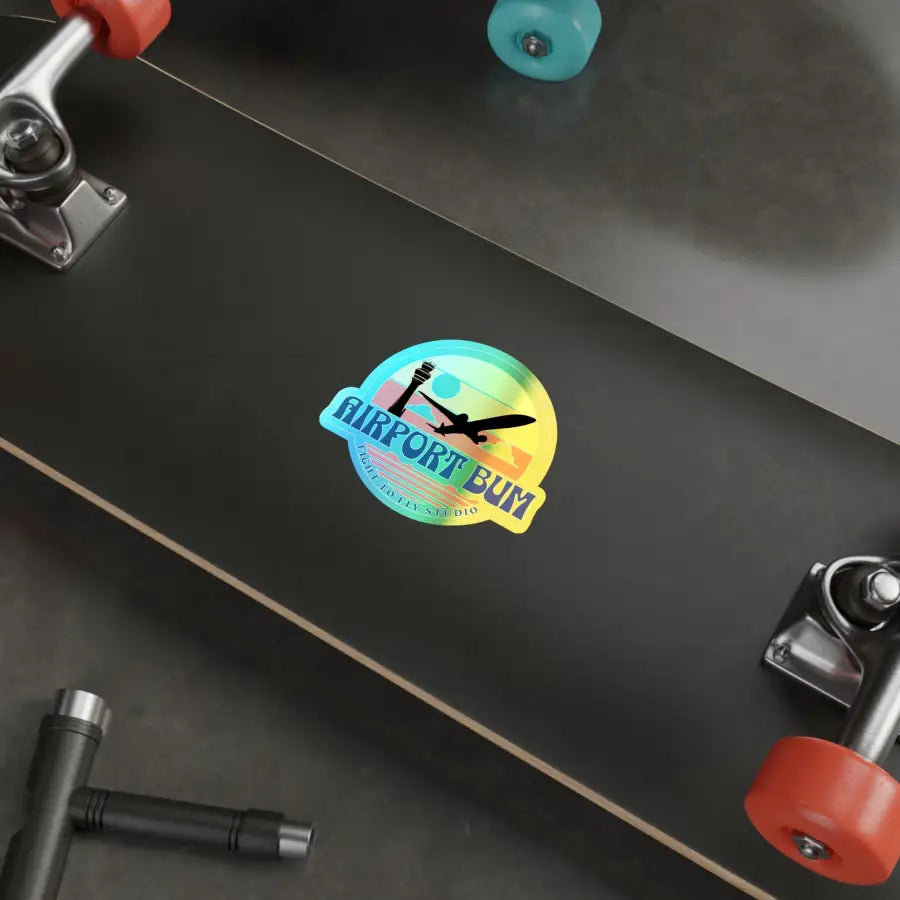 Airport Bum Holographic Die-Cut Stickers - Paper products - Gifts for pilots - Aviation apparel