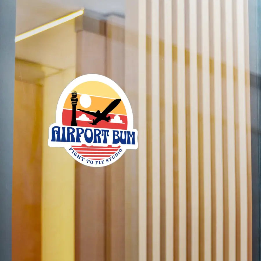 Airport Bum Kiss-Cut Vinyl Decal - Paper products - Gifts for pilots - Aviation apparel
