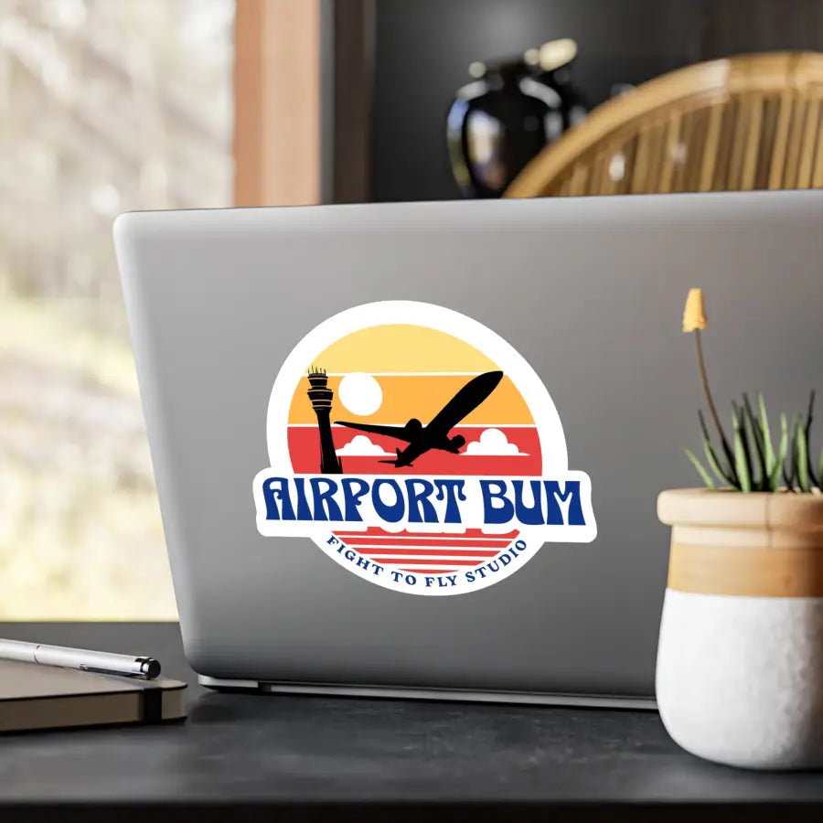 Airport Bum Kiss-Cut Vinyl Decal - Paper products - Pilot gifts - WWII warbird t-shirt