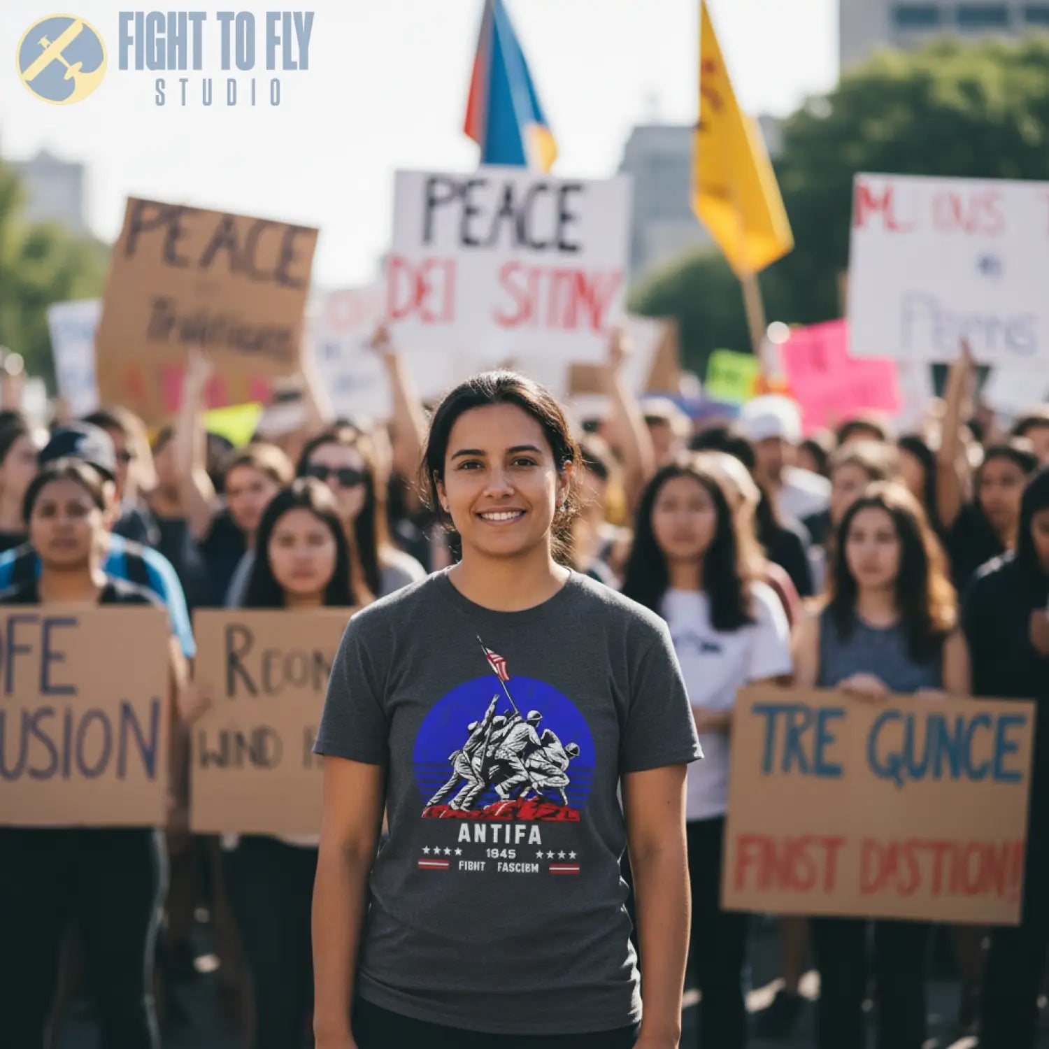 ANTIFA 1945 Fight Fascism — T-shirt - T-Shirt - Pilot gifts - WWII warbird t-shirt