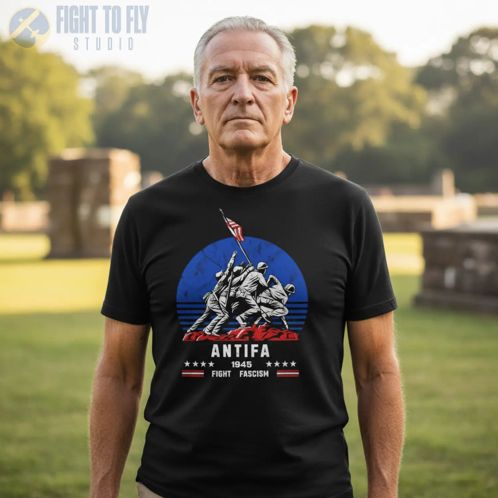 ANTIFA 1945 Fight Fascism — T-shirt - T-Shirt - Pilot gifts - WWII warbird t-shirt