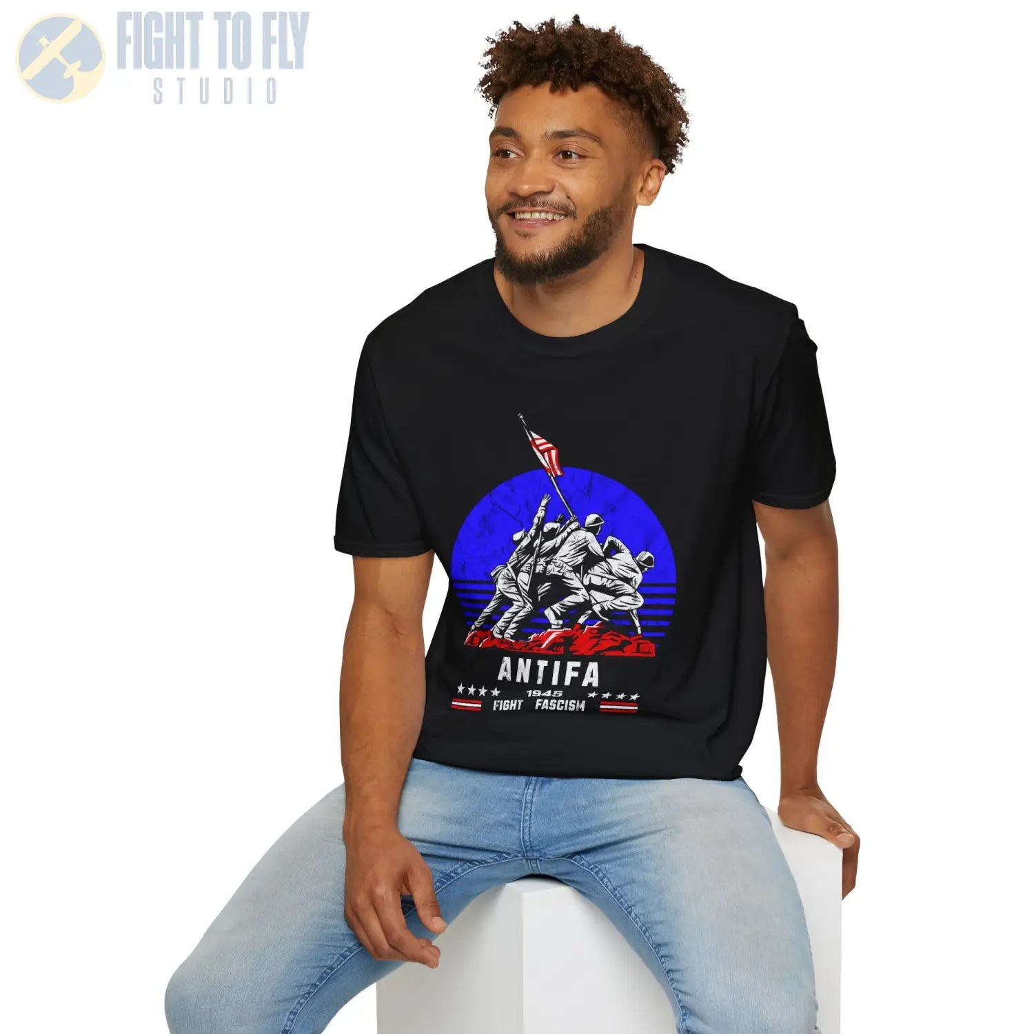 ANTIFA 1945 Fight Fascism — T-shirt - T-Shirt - Pilot gifts - WWII warbird t-shirt