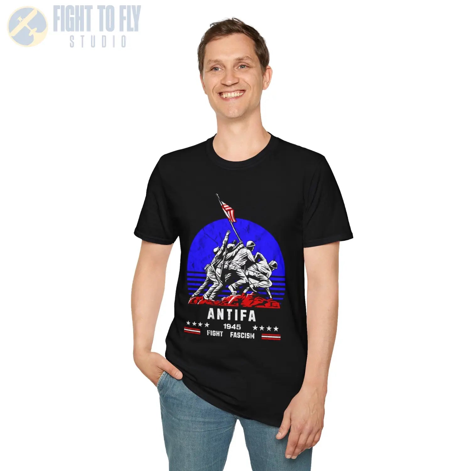 ANTIFA 1945 Fight Fascism — T-shirt - T-Shirt - Pilot gifts - WWII warbird t-shirt