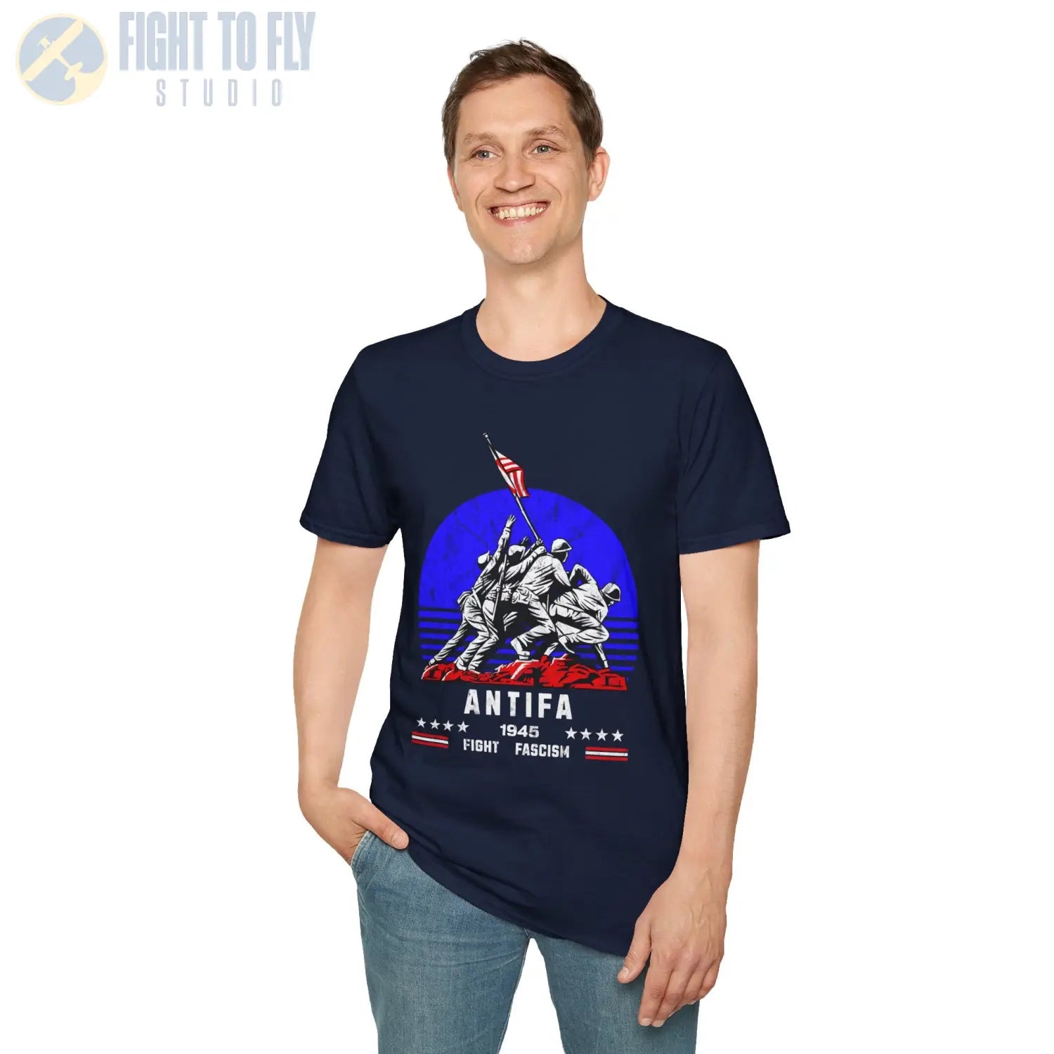 ANTIFA 1945 Fight Fascism — T-shirt - T-Shirt - Pilot gifts - WWII warbird t-shirt