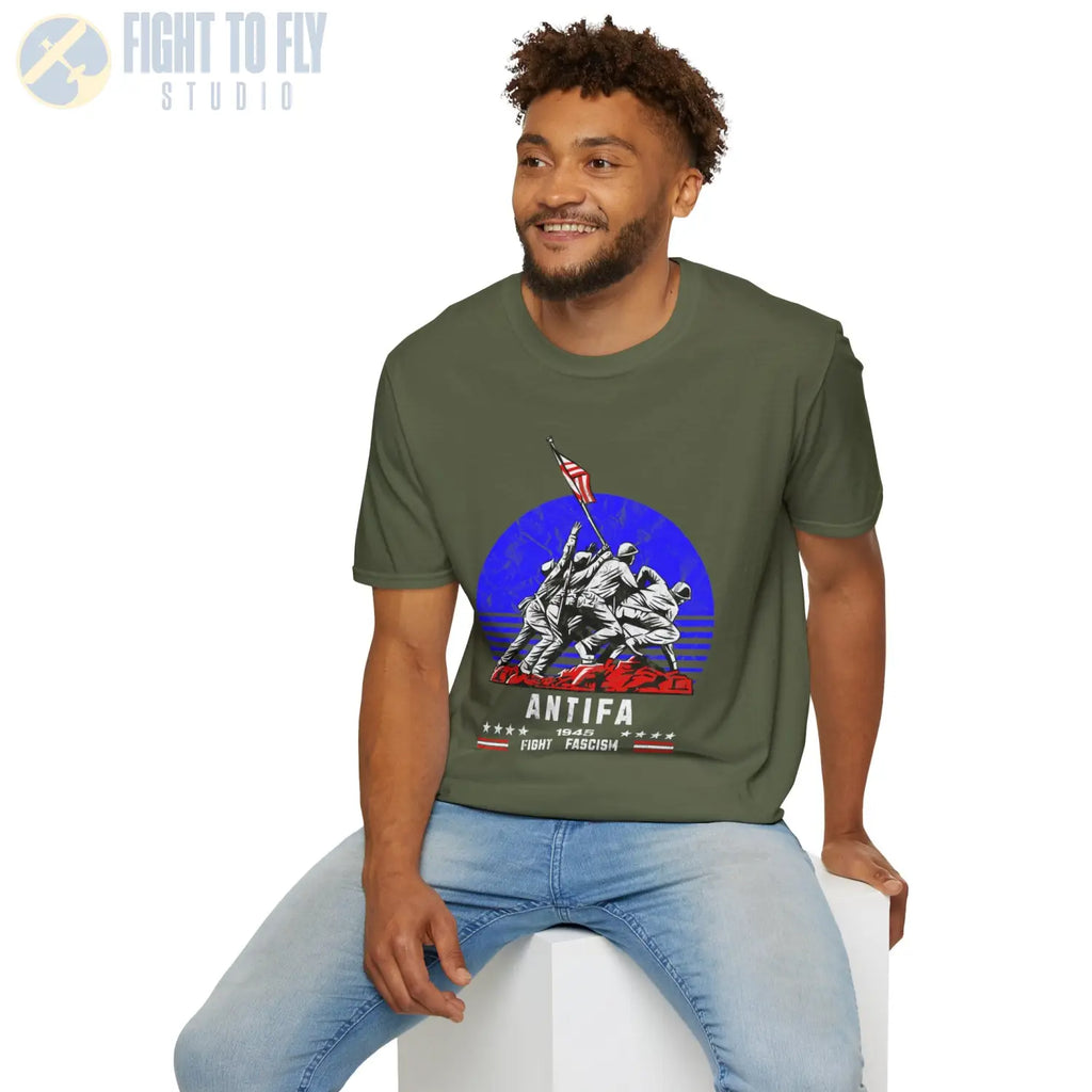 ANTIFA 1945 Fight Fascism — T-shirt - T-Shirt - Pilot gifts - WWII warbird t-shirt