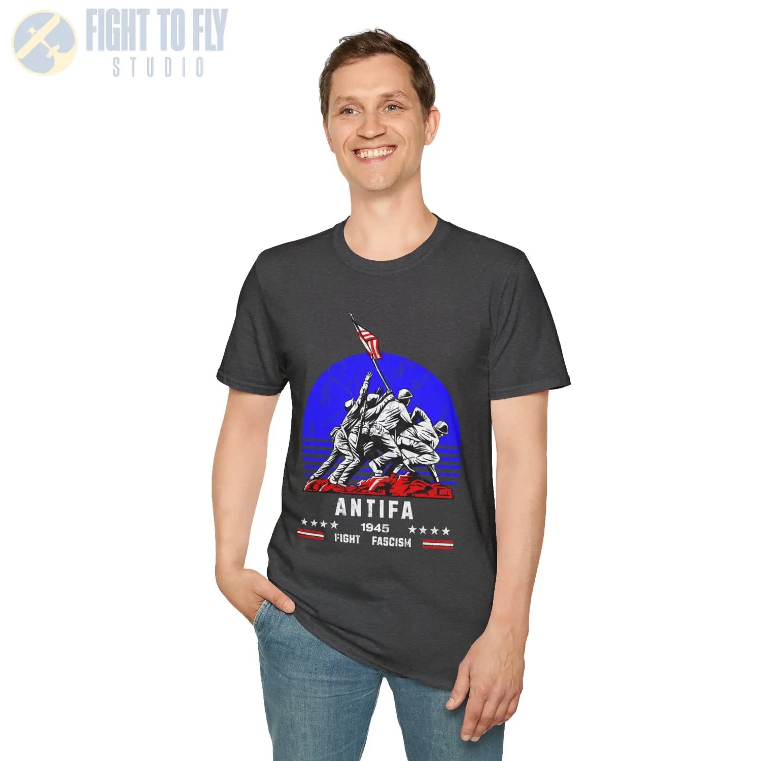 ANTIFA 1945 Fight Fascism — T-shirt - T-Shirt - Pilot gifts - WWII warbird t-shirt