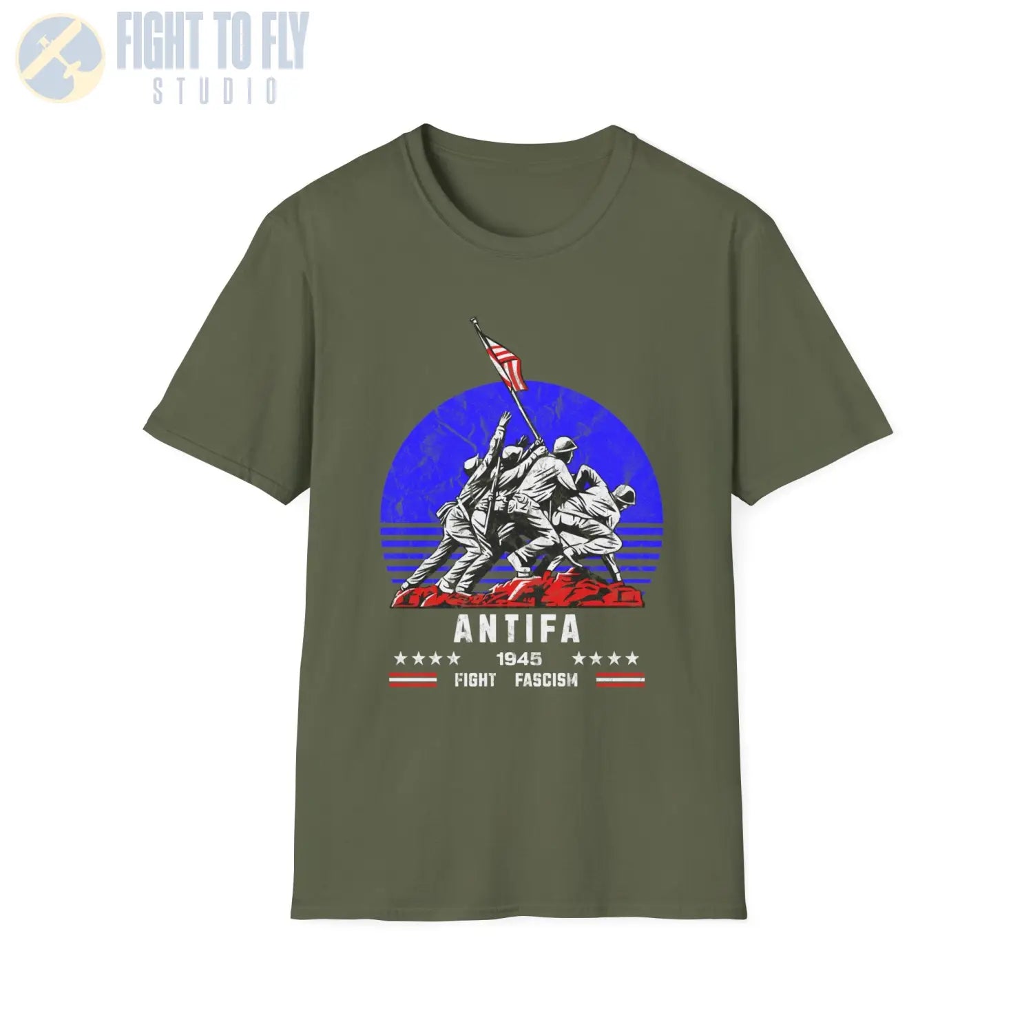 ANTIFA 1945 Fight Fascism — T-shirt - T-Shirt - Pilot gifts - WWII warbird t-shirt