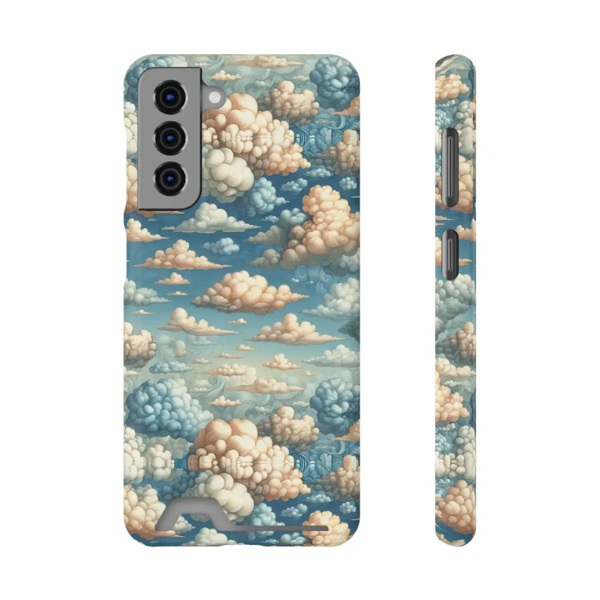 Artistic Cloud Phone Case with Card Holder - Dreamy Sky Design - Gifts for pilots - Aviation apparel