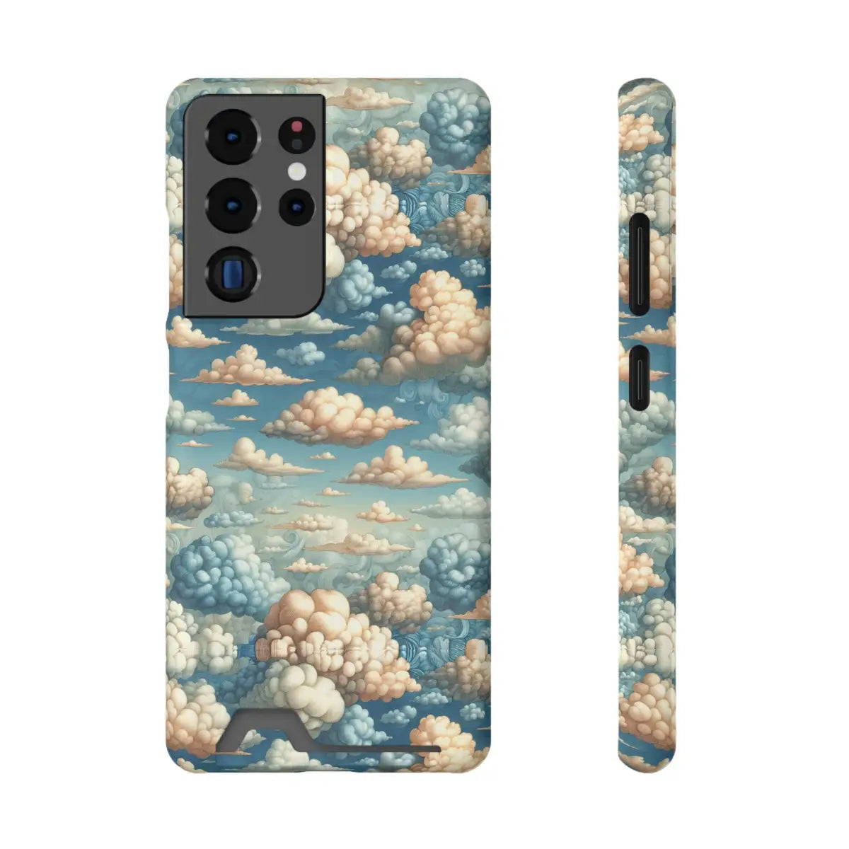 Artistic Cloud Phone Case with Card Holder - Dreamy Sky Design - Gifts for pilots - Aviation apparel