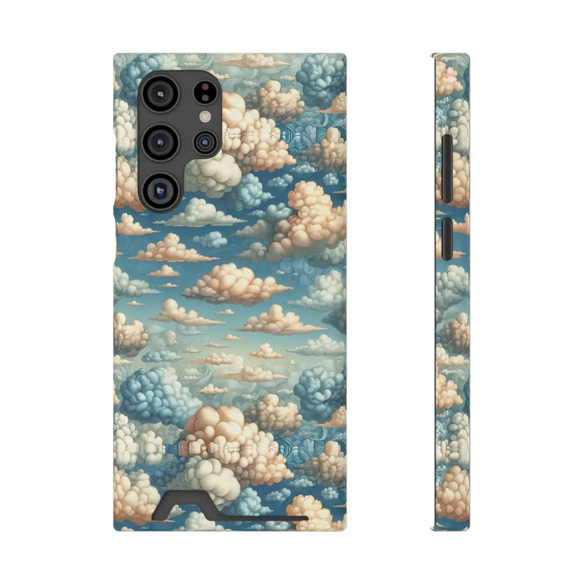 Artistic Cloud Phone Case with Card Holder - Dreamy Sky Design - Gifts for pilots - Aviation apparel