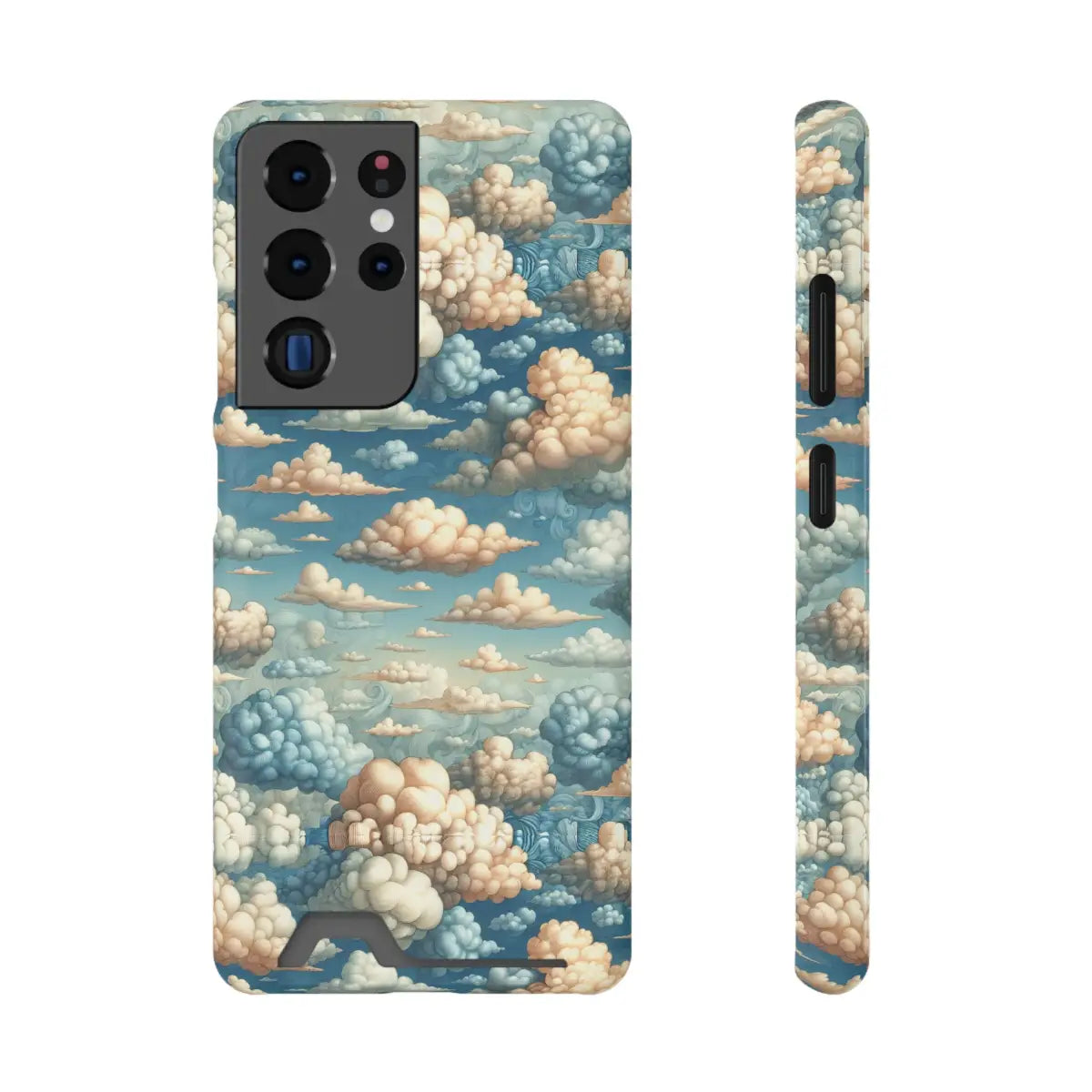 Artistic Cloud Phone Case with Card Holder - Dreamy Sky Design - Gifts for pilots - Aviation apparel