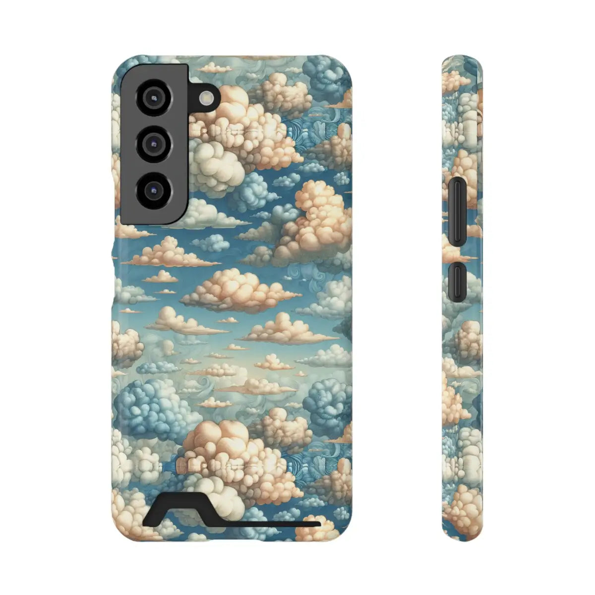 Artistic Cloud Phone Case with Card Holder - Dreamy Sky Design - Gifts for pilots - Aviation apparel