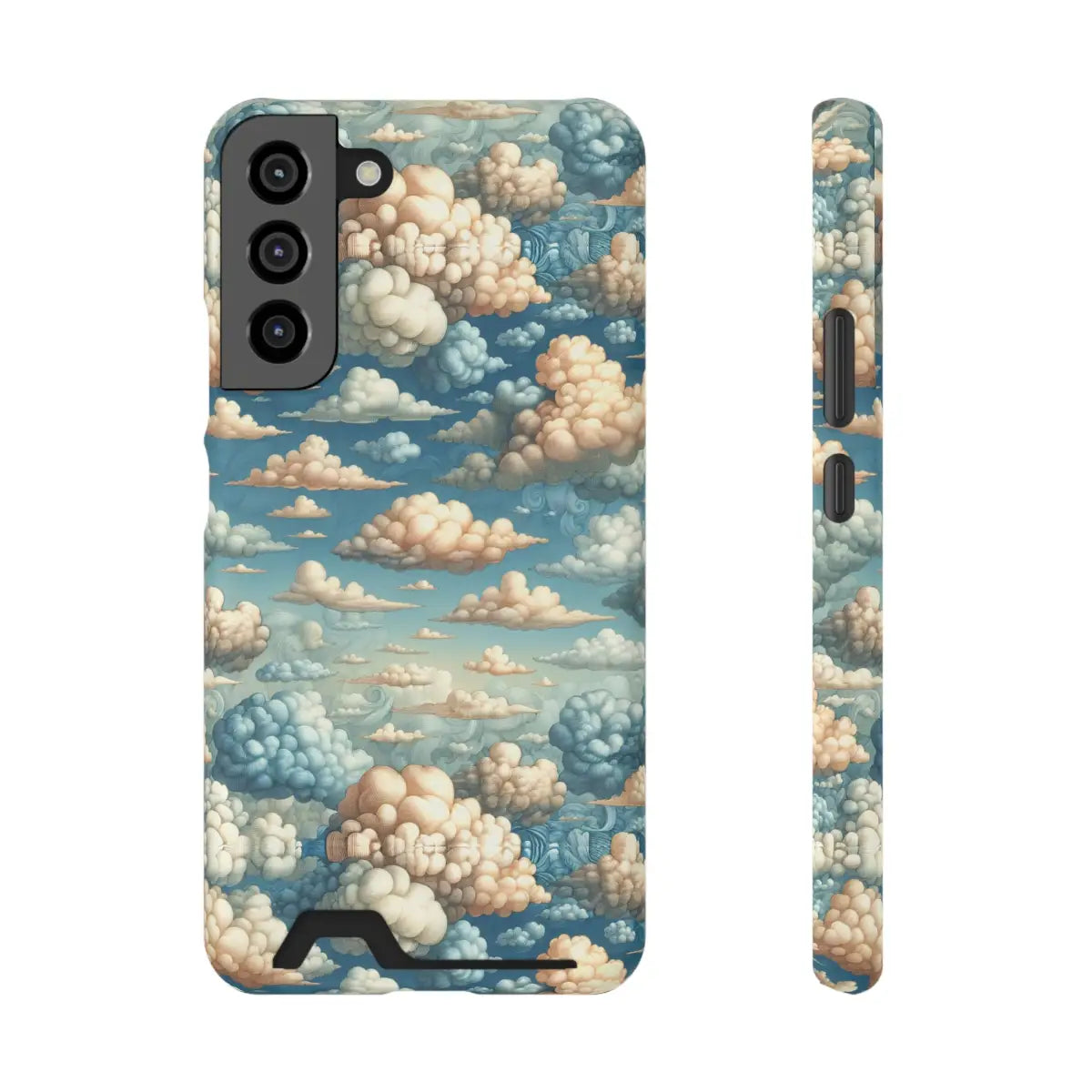 Artistic Cloud Phone Case with Card Holder - Dreamy Sky Design - Gifts for pilots - Aviation apparel