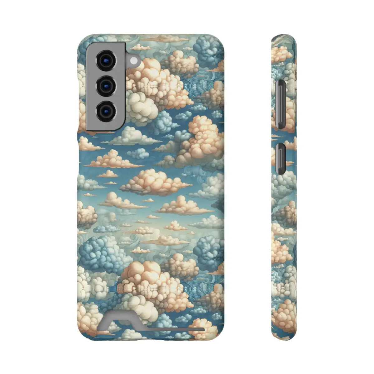 Artistic Cloud Phone Case with Card Holder - Dreamy Sky Design - Gifts for pilots - Aviation apparel