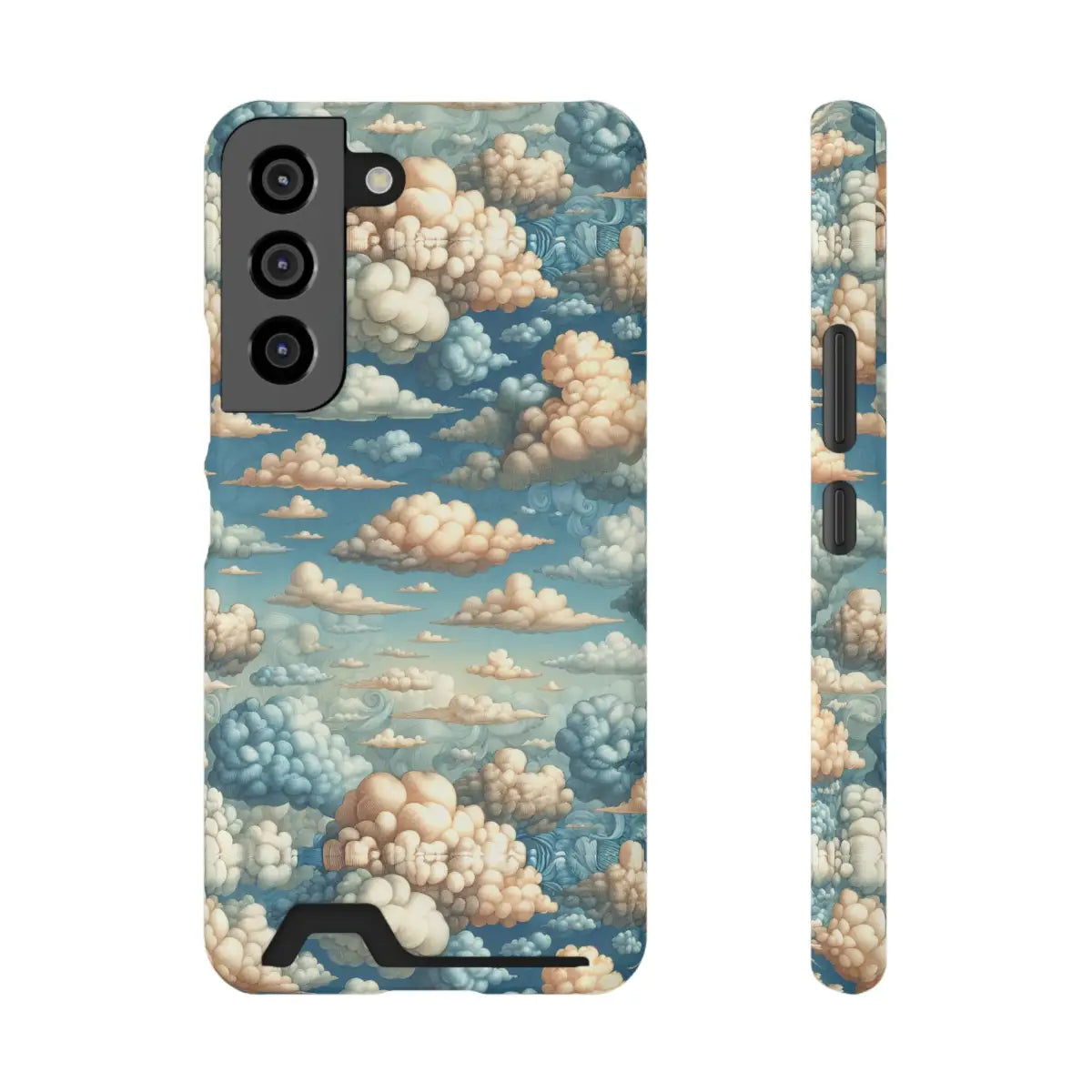 Artistic Cloud Phone Case with Card Holder - Dreamy Sky Design - Gifts for pilots - Aviation apparel