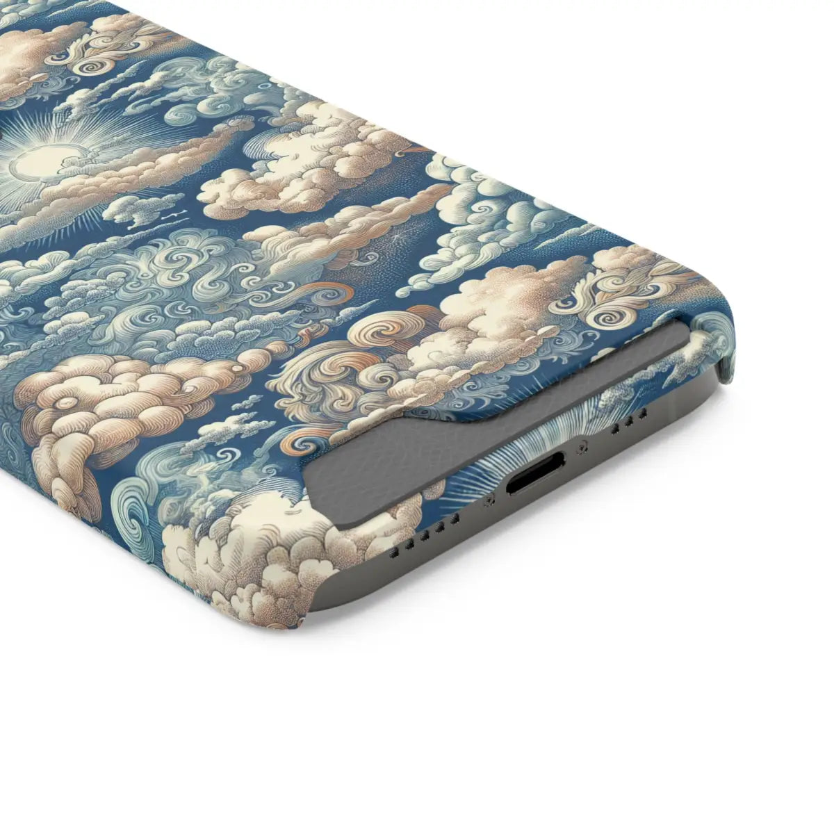 Artistic Cloud Phone Case with Card Holder - Stunning Sky Design - Gifts for pilots - Aviation apparel