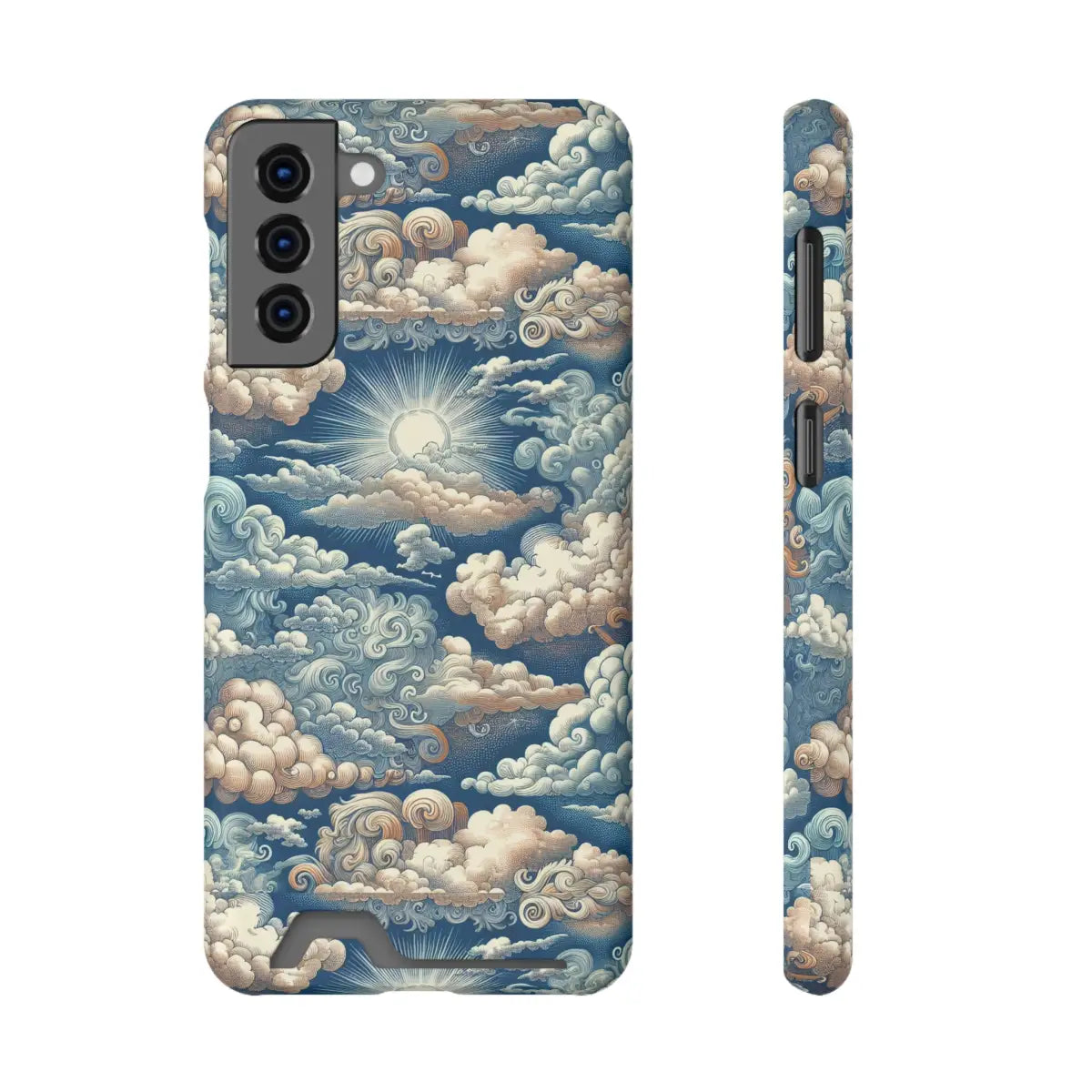 Artistic Cloud Phone Case with Card Holder - Stunning Sky Design - Gifts for pilots - Aviation apparel