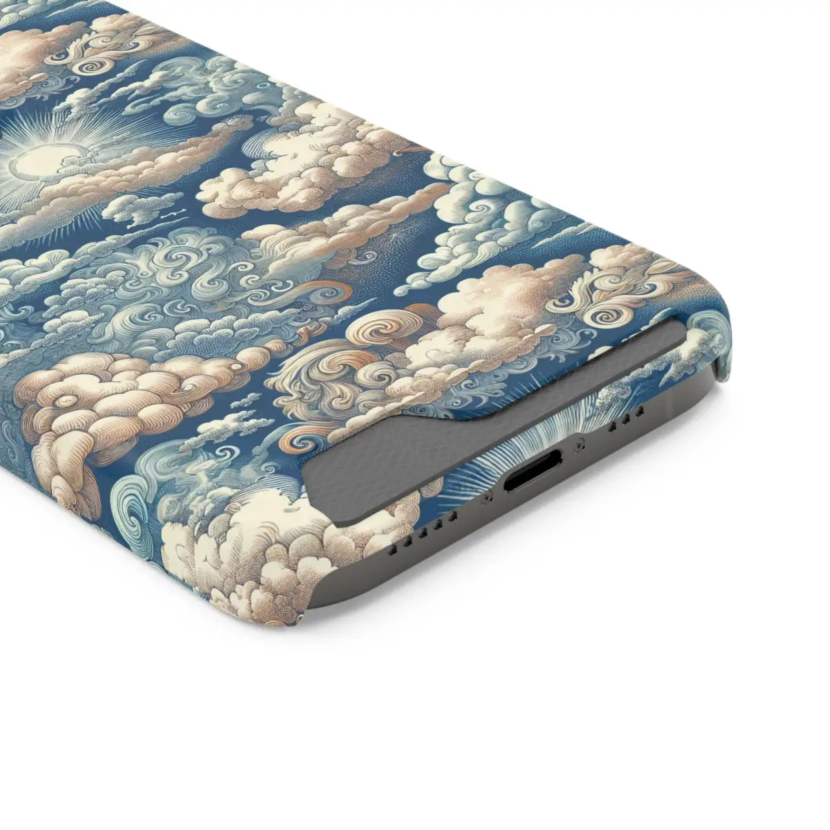 Artistic Cloud Phone Case with Card Holder - Stunning Sky Design - Gifts for pilots - Aviation apparel