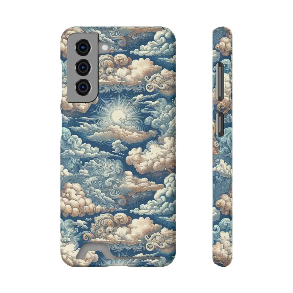 Artistic Cloud Phone Case with Card Holder - Stunning Sky Design - Gifts for pilots - Aviation apparel