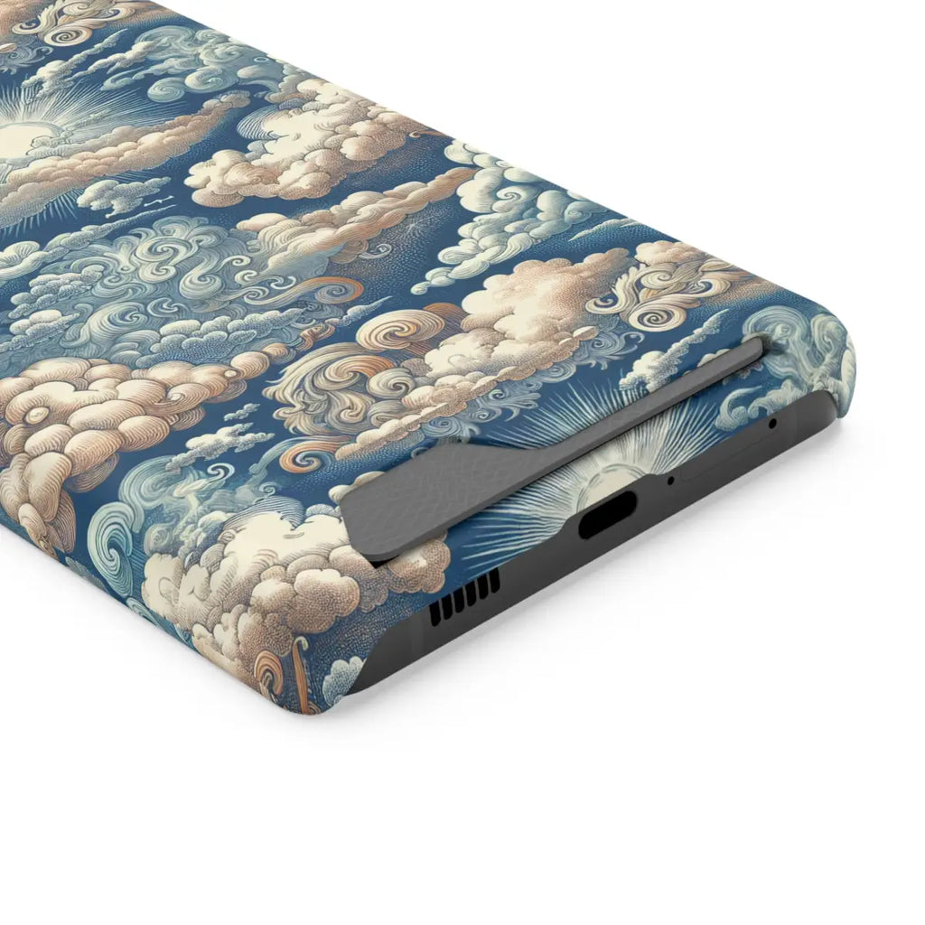 Artistic Cloud Phone Case with Card Holder - Stunning Sky Design - Gifts for pilots - Aviation apparel