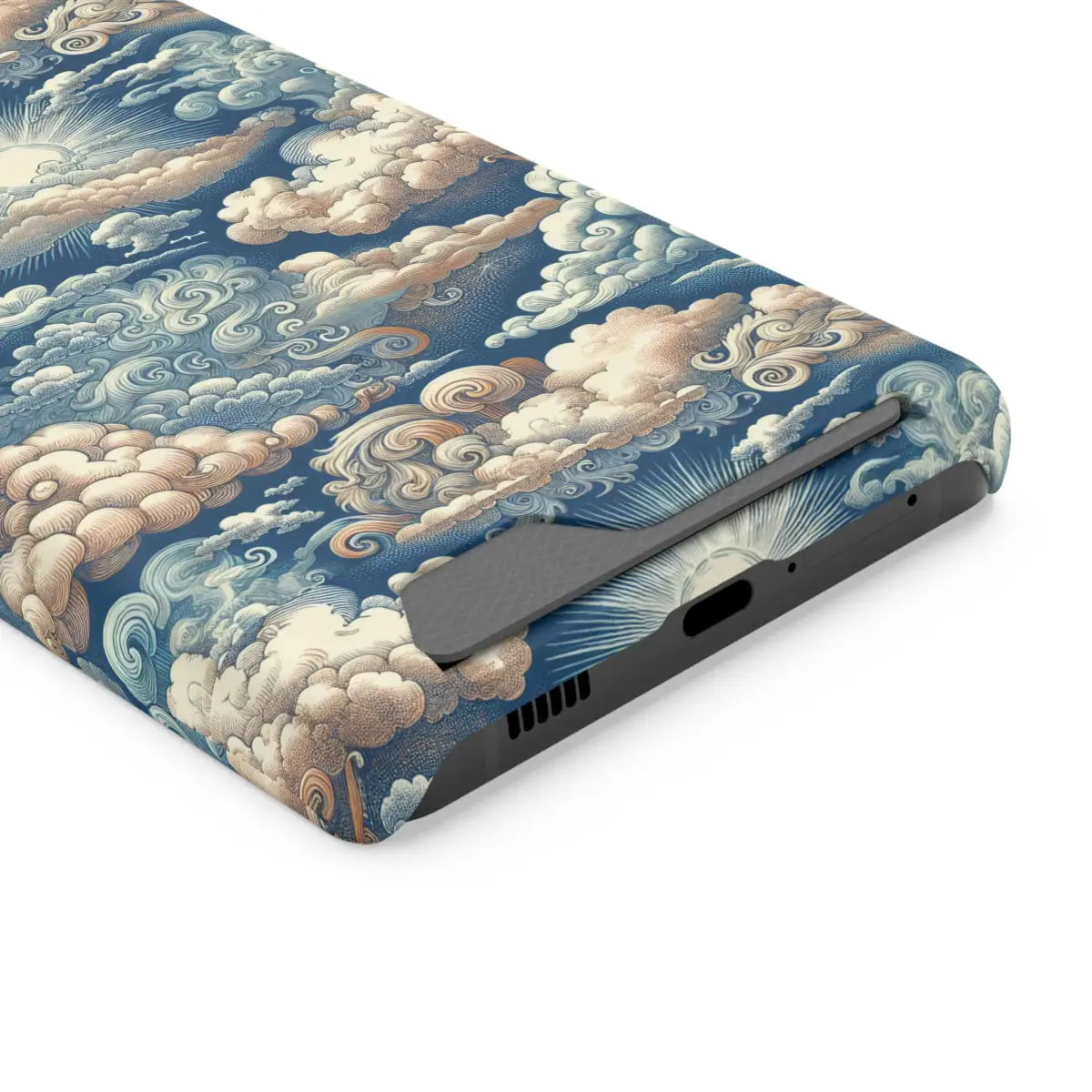 Artistic Cloud Phone Case with Card Holder - Stunning Sky Design - Gifts for pilots - Aviation apparel