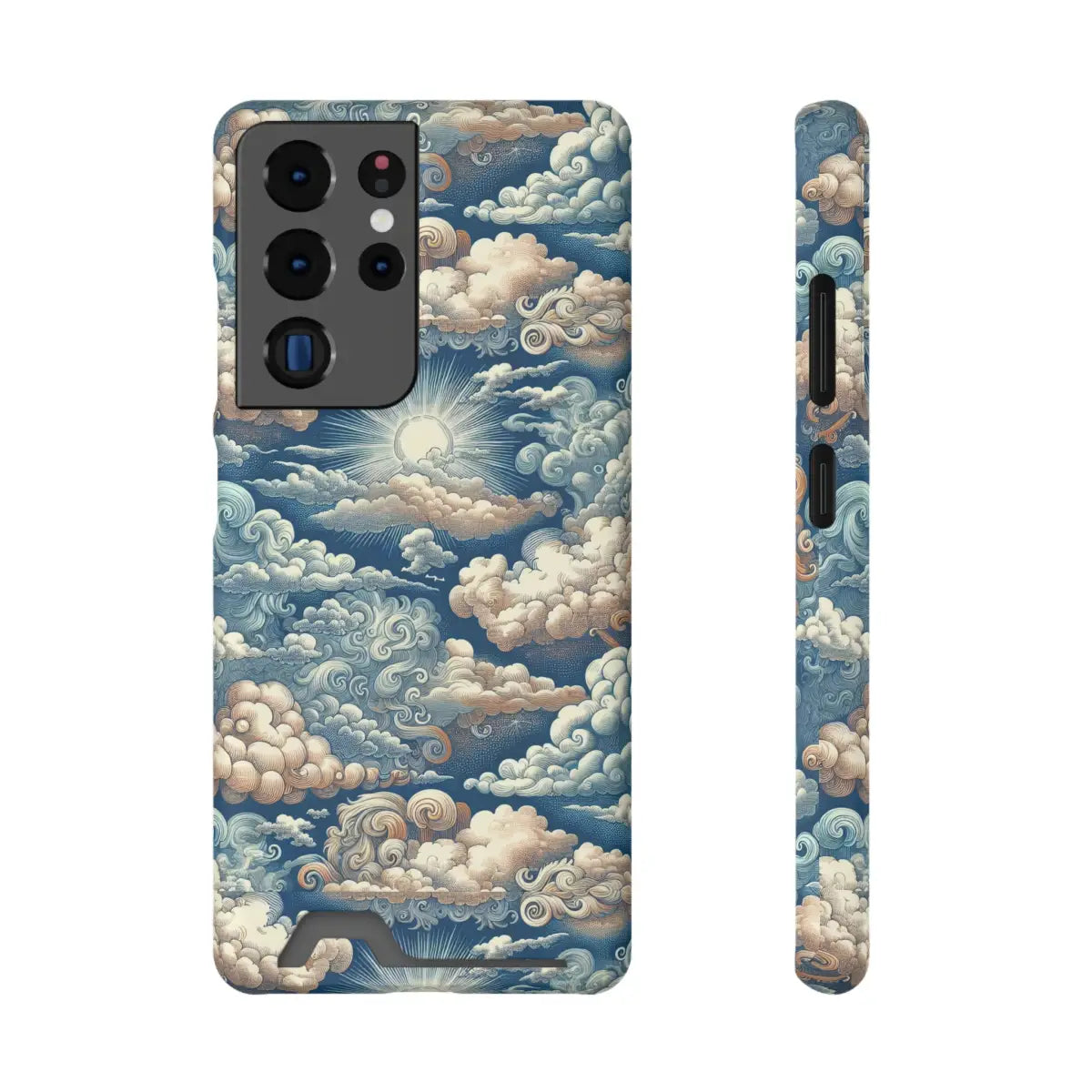 Artistic Cloud Phone Case with Card Holder - Stunning Sky Design - Gifts for pilots - Aviation apparel
