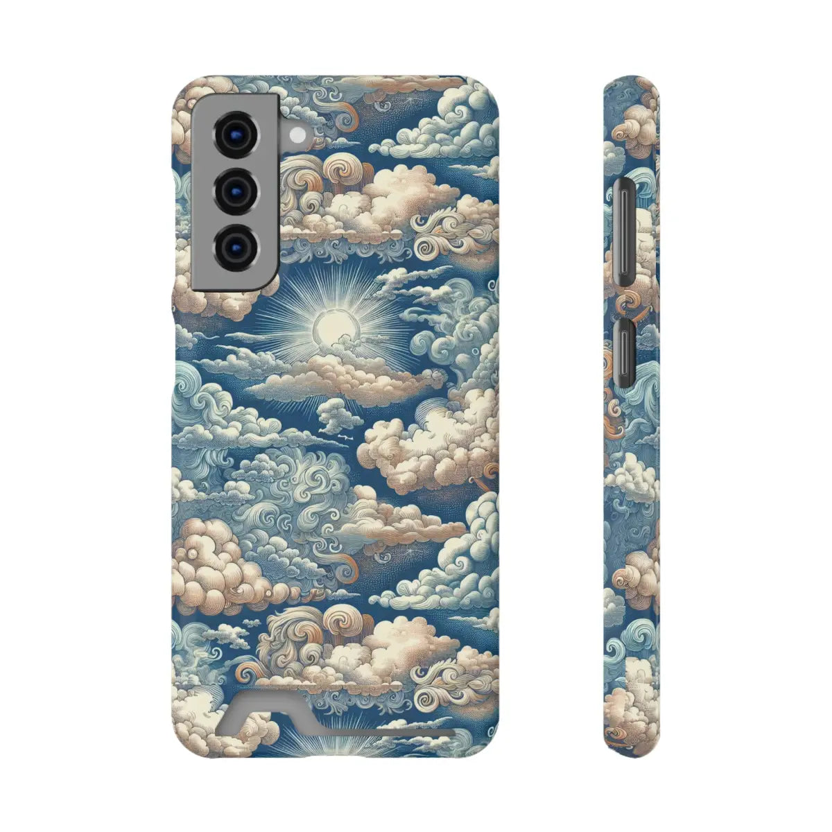 Artistic Cloud Phone Case with Card Holder - Stunning Sky Design - Gifts for pilots - Aviation apparel