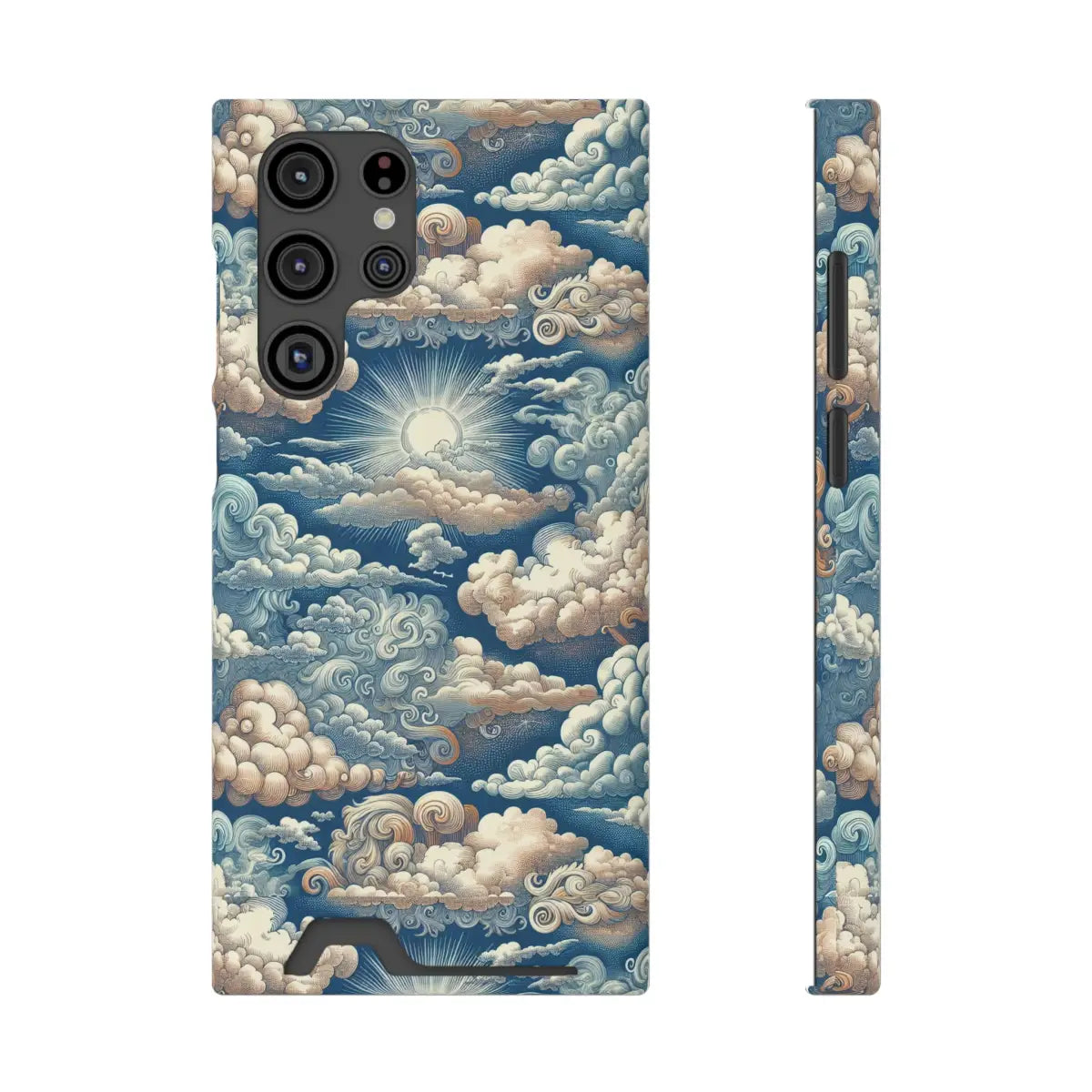 Artistic Cloud Phone Case with Card Holder - Stunning Sky Design - Gifts for pilots - Aviation apparel