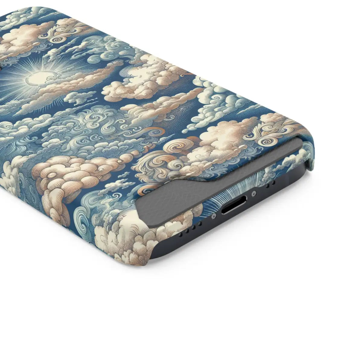 Artistic Cloud Phone Case with Card Holder - Stunning Sky Design - Gifts for pilots - Aviation apparel