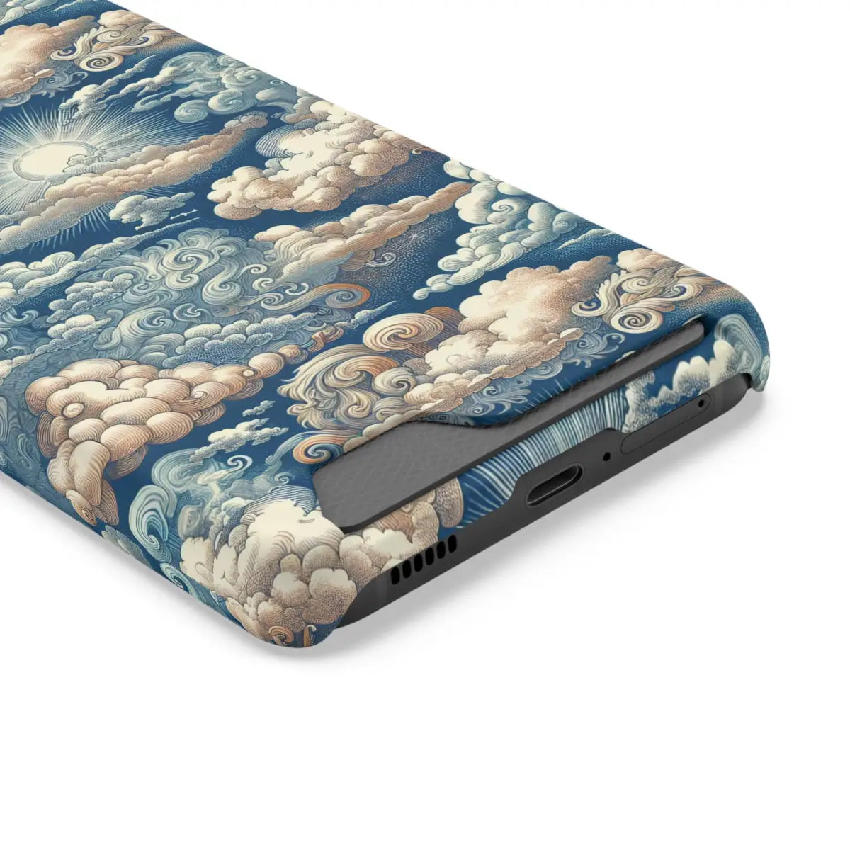 Artistic Cloud Phone Case with Card Holder - Stunning Sky Design - Gifts for pilots - Aviation apparel