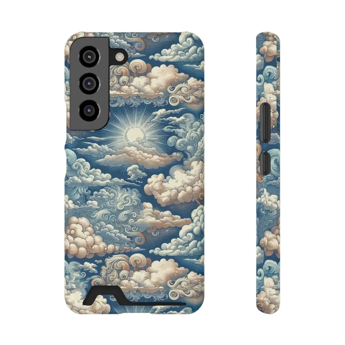 Artistic Cloud Phone Case with Card Holder - Stunning Sky Design - Gifts for pilots - Aviation apparel