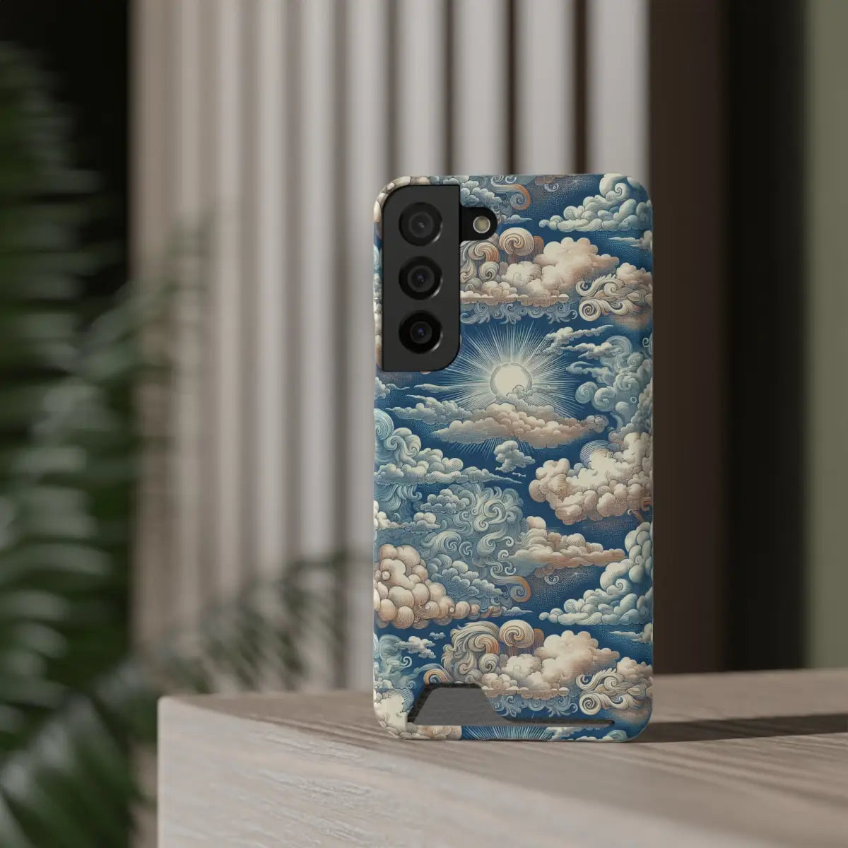 Artistic Cloud Phone Case with Card Holder - Stunning Sky Design - Gifts for pilots - Aviation apparel