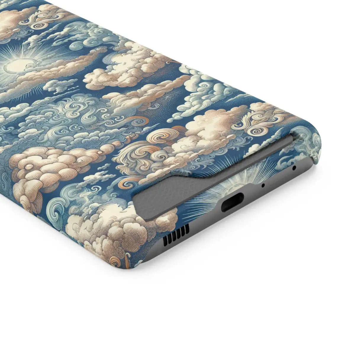 Artistic Cloud Phone Case with Card Holder - Stunning Sky Design - Gifts for pilots - Aviation apparel