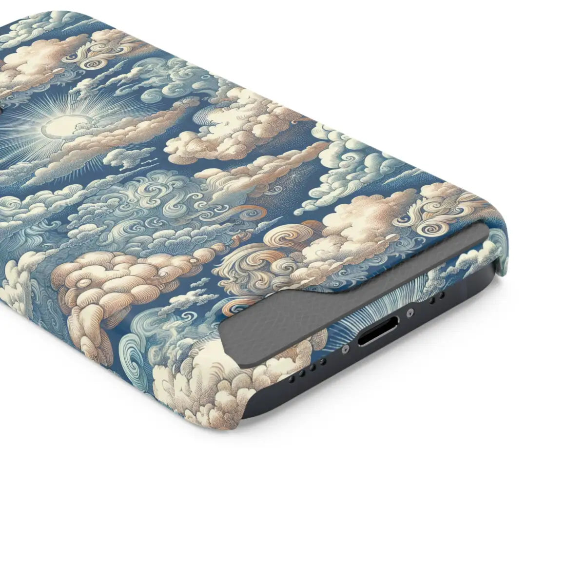 Artistic Cloud Phone Case with Card Holder - Stunning Sky Design - Gifts for pilots - Aviation apparel