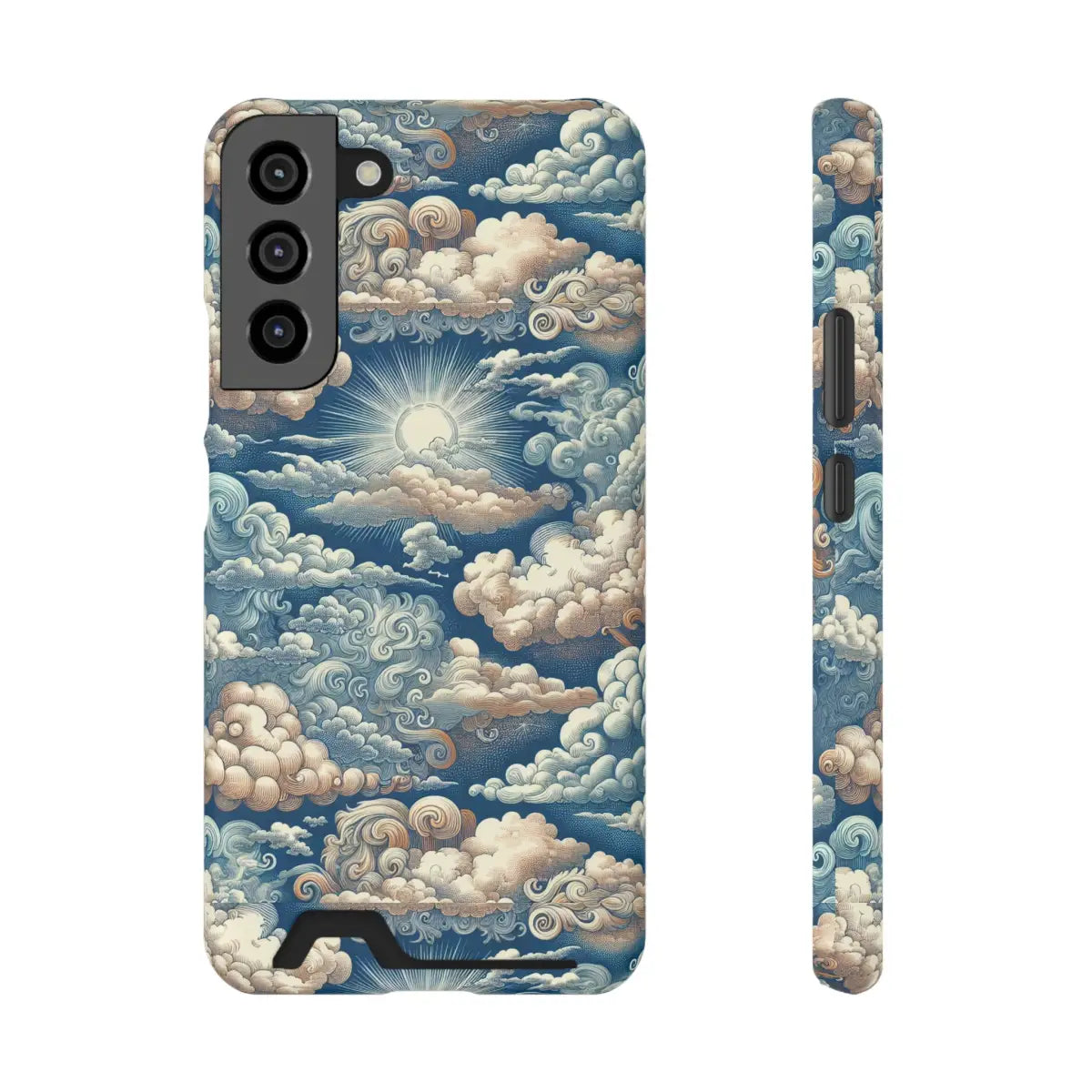 Artistic Cloud Phone Case with Card Holder - Stunning Sky Design - Gifts for pilots - Aviation apparel