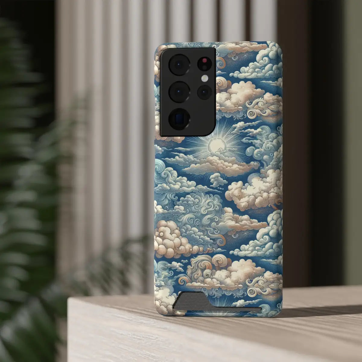 Artistic Cloud Phone Case with Card Holder - Stunning Sky Design - Gifts for pilots - Aviation apparel