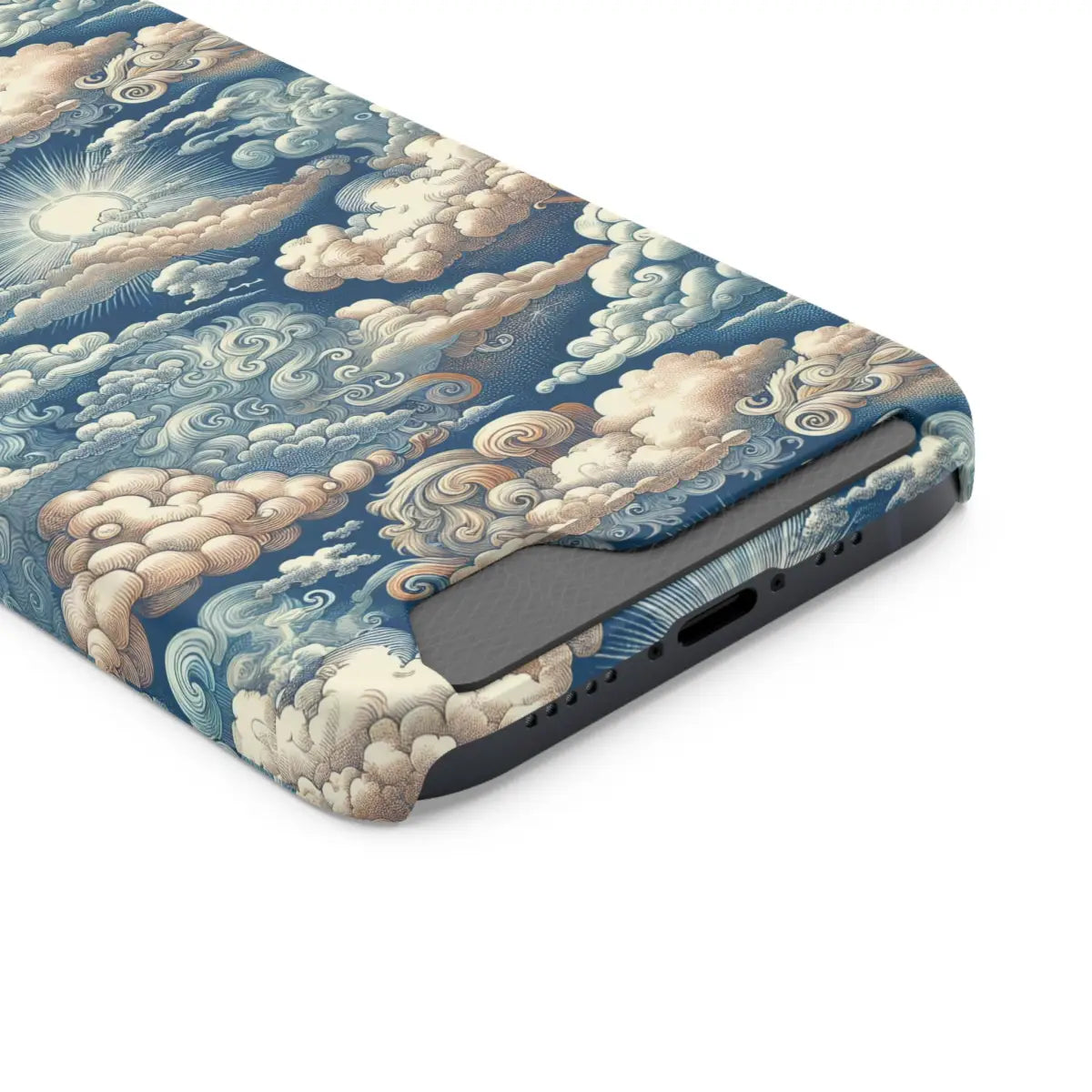 Artistic Cloud Phone Case with Card Holder - Stunning Sky Design - Gifts for pilots - Aviation apparel