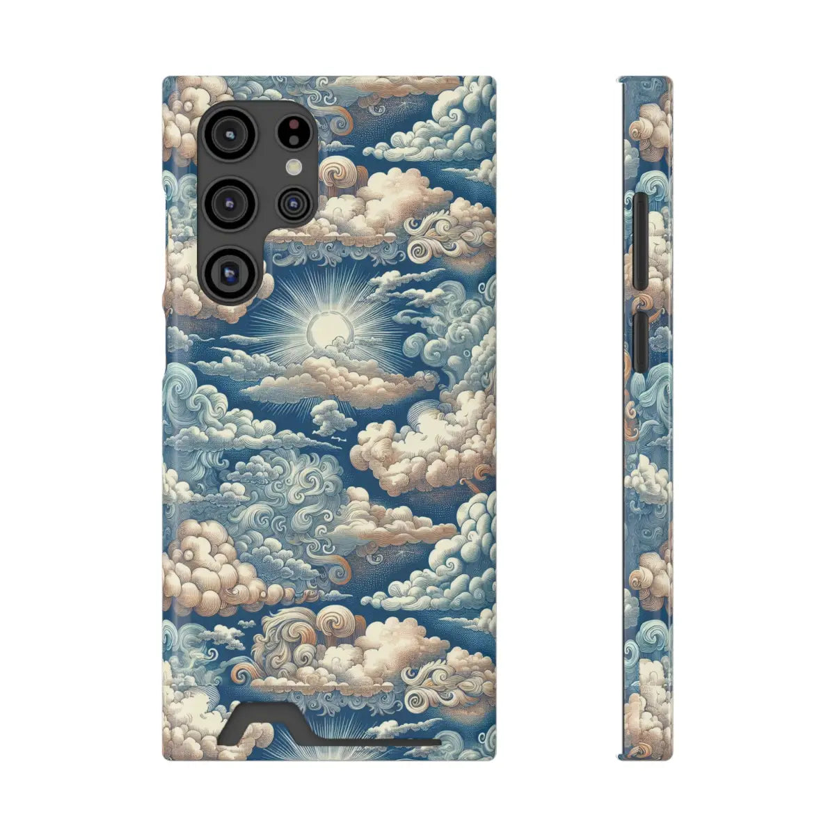 Artistic Cloud Phone Case with Card Holder - Stunning Sky Design - Gifts for pilots - Aviation apparel