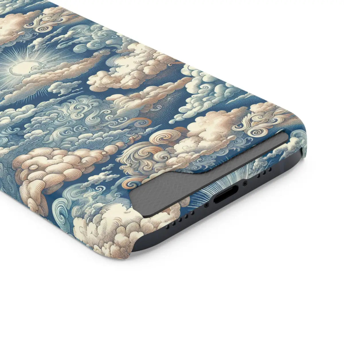 Artistic Cloud Phone Case with Card Holder - Stunning Sky Design - Gifts for pilots - Aviation apparel