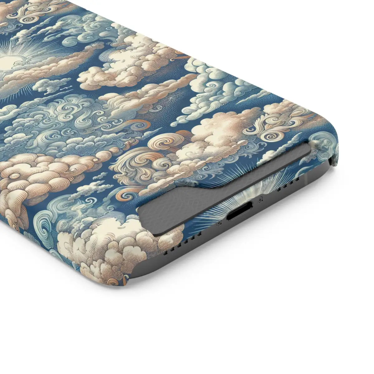 Artistic Cloud Phone Case with Card Holder - Stunning Sky Design - Gifts for pilots - Aviation apparel
