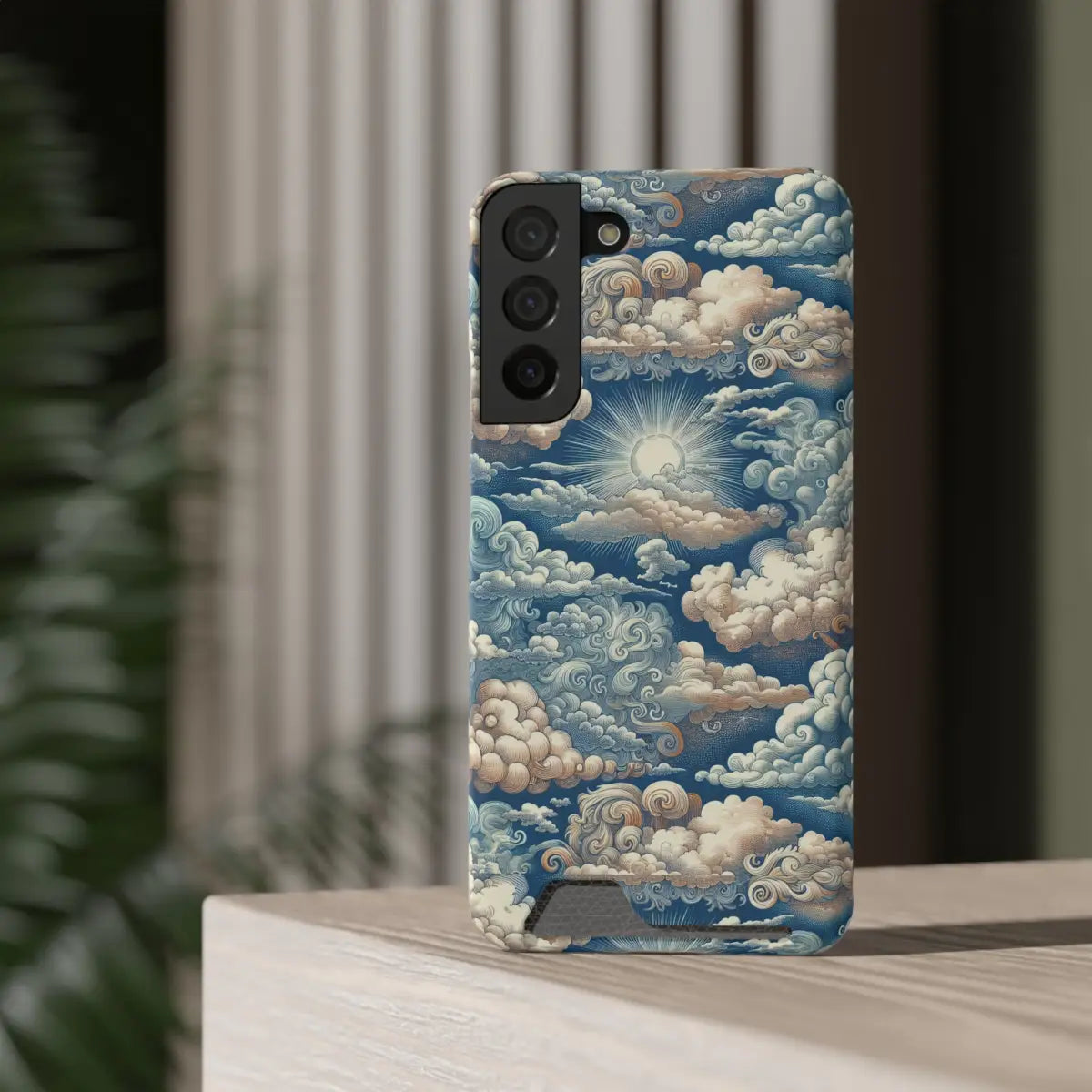 Artistic Cloud Phone Case with Card Holder - Stunning Sky Design - Gifts for pilots - Aviation apparel