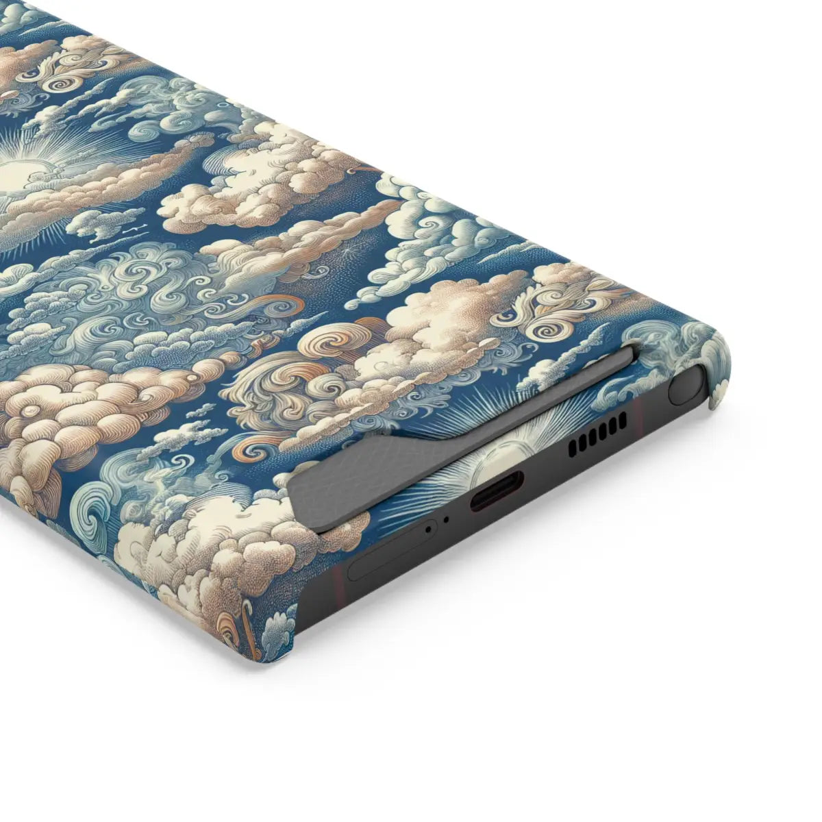 Artistic Cloud Phone Case with Card Holder - Stunning Sky Design - Gifts for pilots - Aviation apparel
