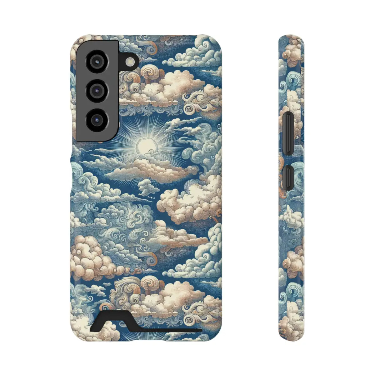 Artistic Cloud Phone Case with Card Holder - Stunning Sky Design - Gifts for pilots - Aviation apparel