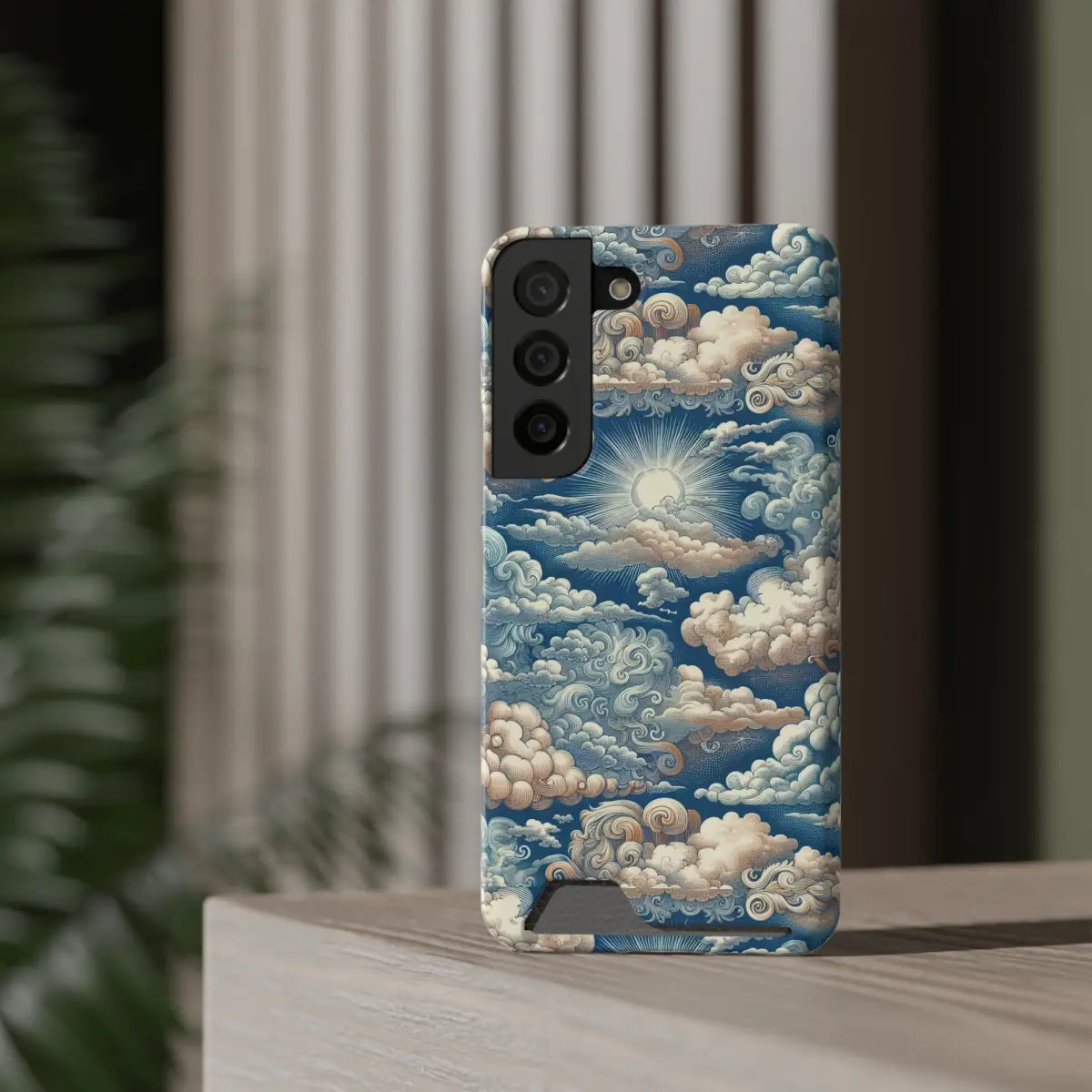 Artistic Cloud Phone Case with Card Holder - Stunning Sky Design - Gifts for pilots - Aviation apparel